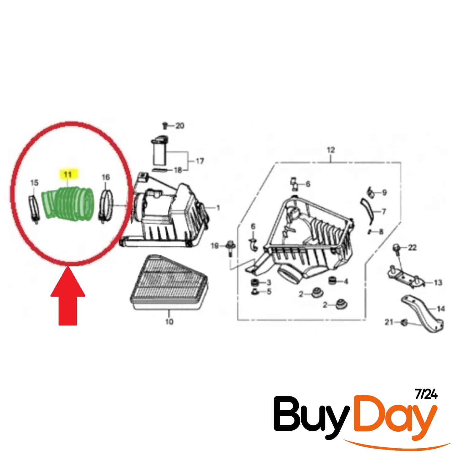 Air Filter Intake Hose Pipe