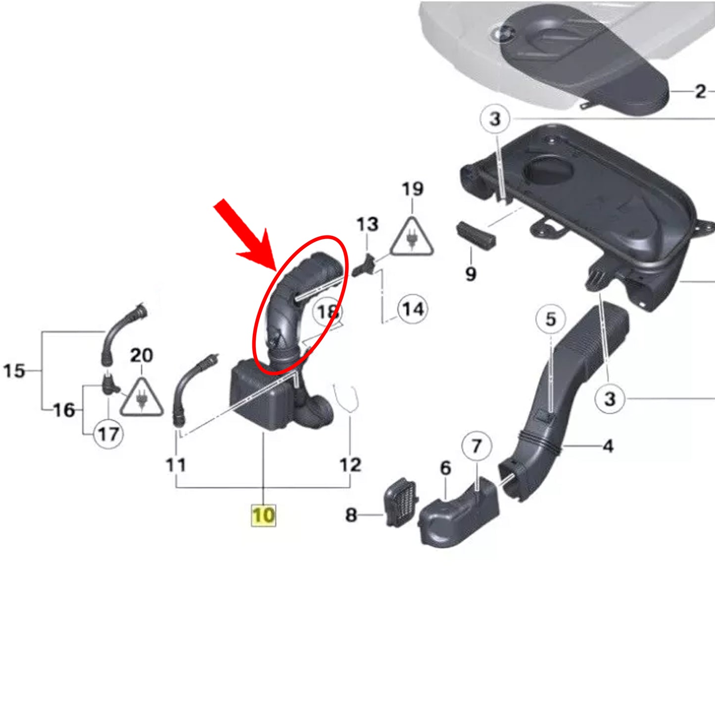 Air Intake Hose Pipe for BMW 5 F10 F11 518d 520d 525d 13718512014 13718508047