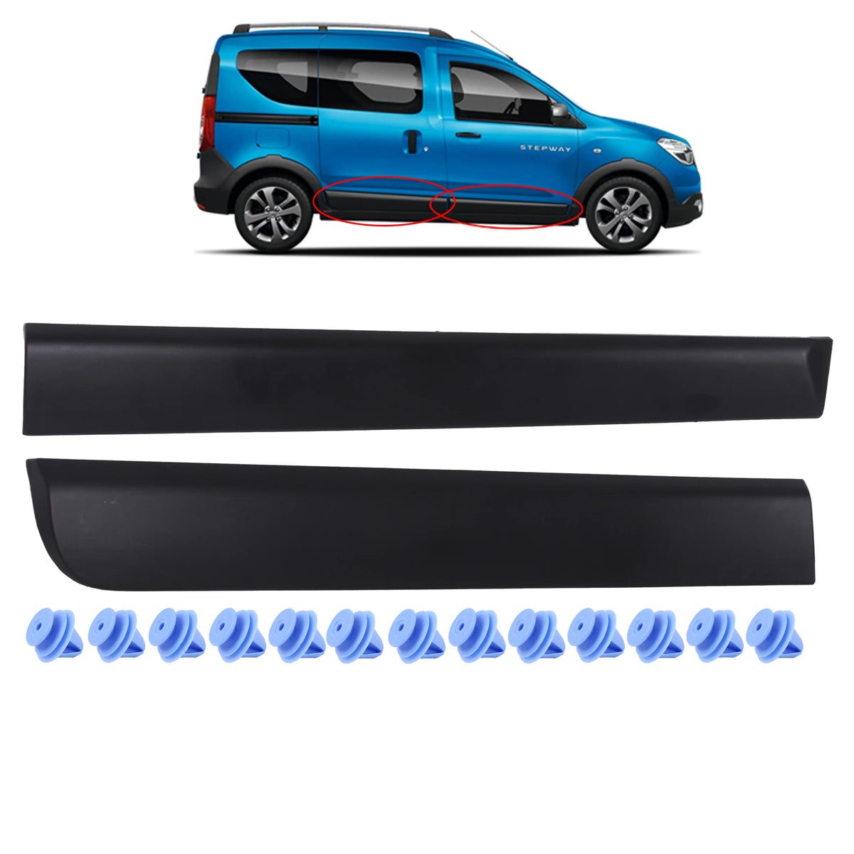 Dacia Duster Van Offside Lower Door Cladding Panel (N-Piece) 801861710R 828760894R - BUYDAY - Exterior Van Trim Kits