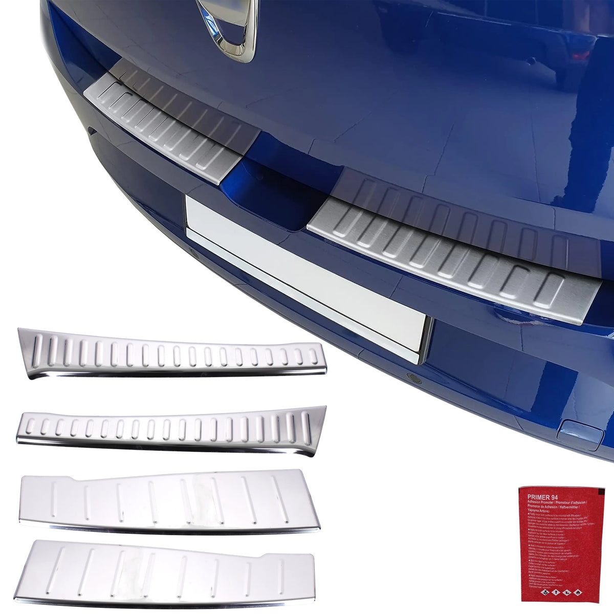 Dacia Sandero Load Sill Chrome Steel Scuff Guards (4-Piece) 21-24 - BUYDAY - Rear Bumper Protectors for Dacia