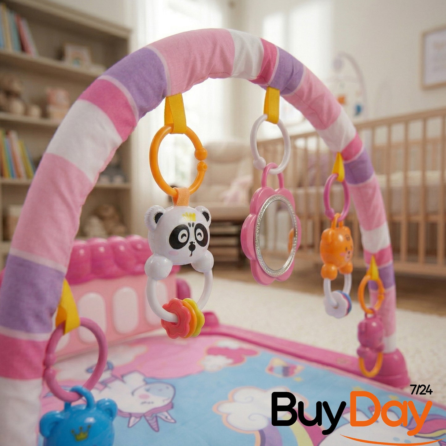 Gym Play Mat Baby Newborn Kid Pink Fitness Music Lay Fun Piano Music Kid Gift