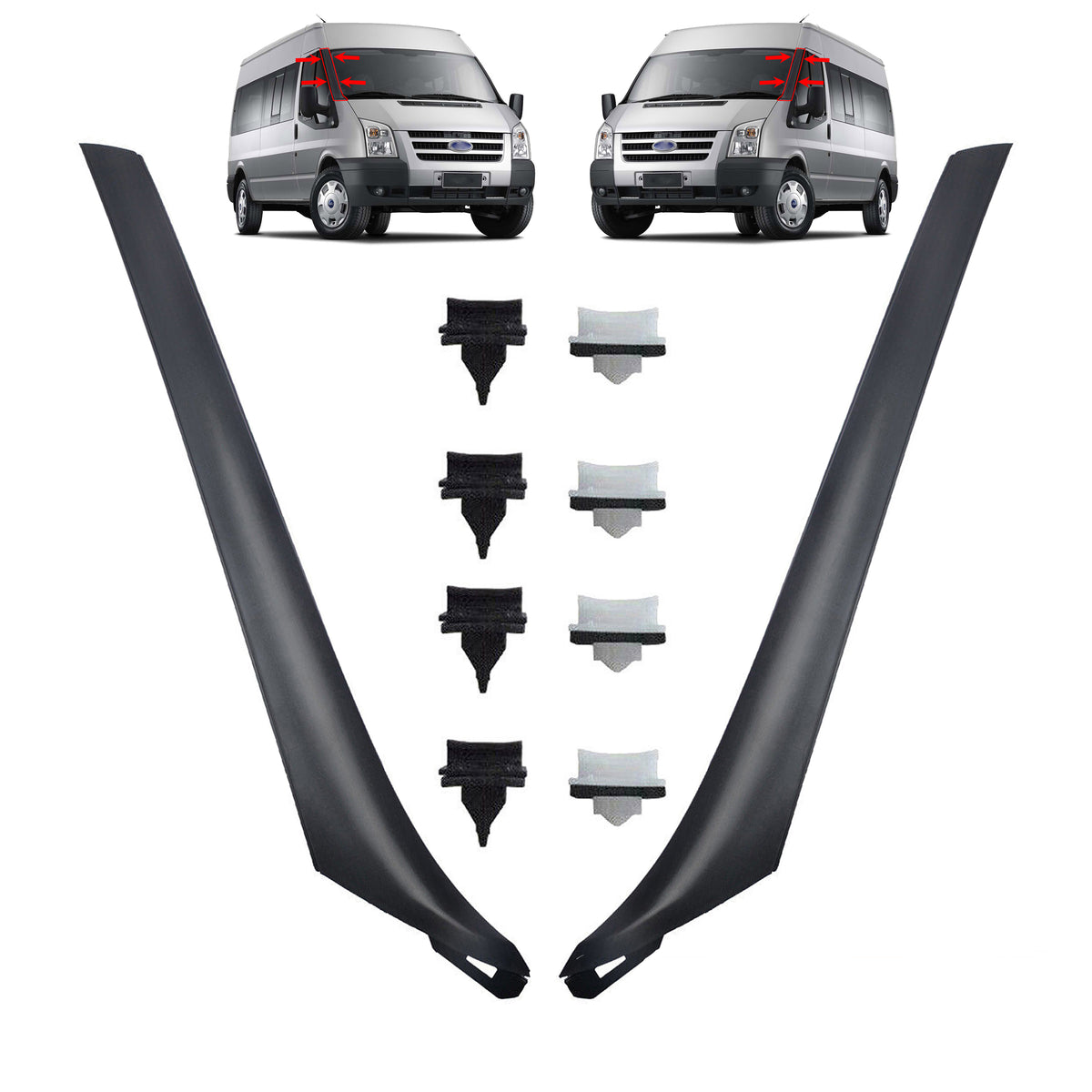 Windshield Right+Left Moulding Trim Set Windscreen for Ford Transit MK7 (06+On) - Detail View - BUYDAY