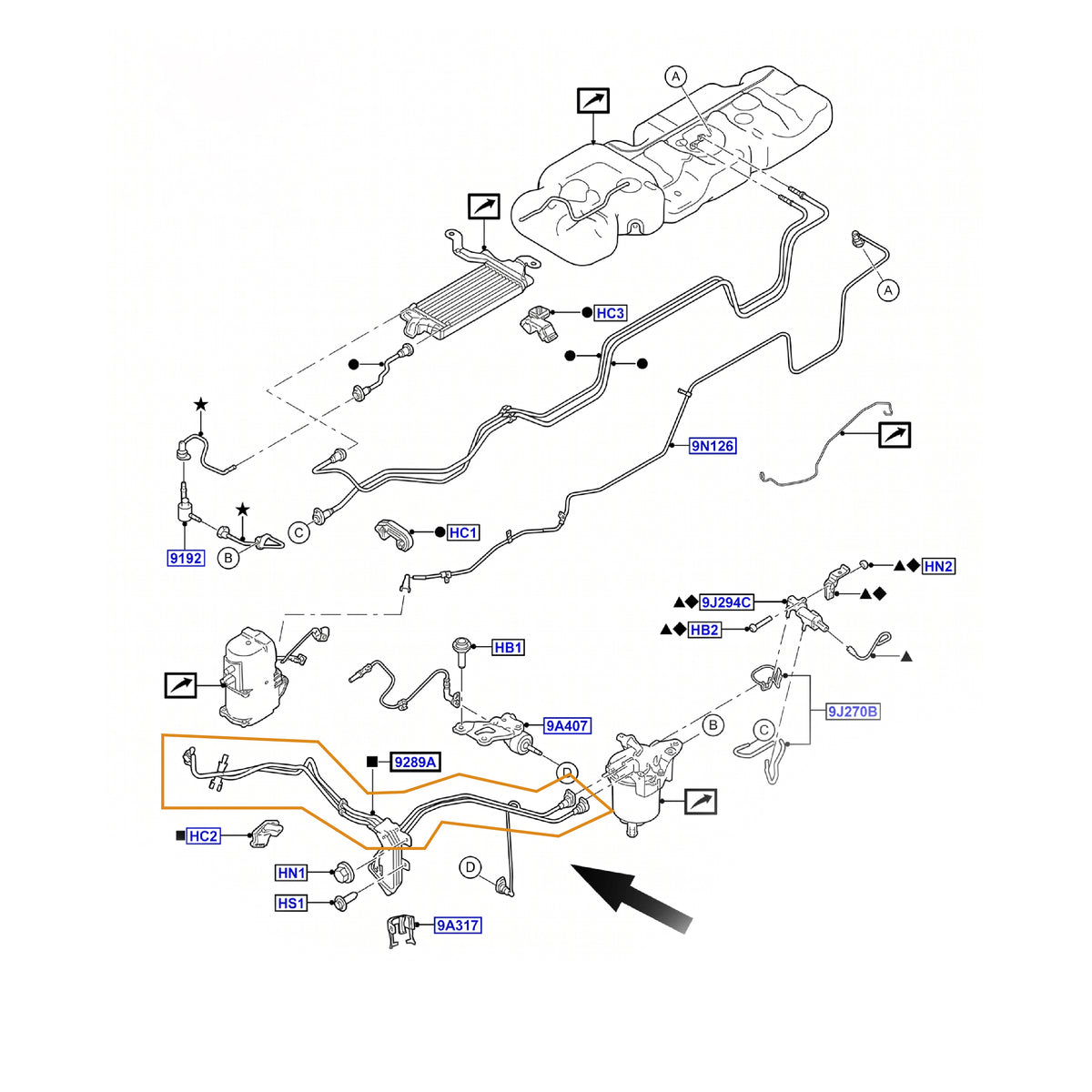 Fuel Line for Ford Transit V363 2.2 TDCI 2036836 1941225 BK319289AH - Detail View - BUYDAY