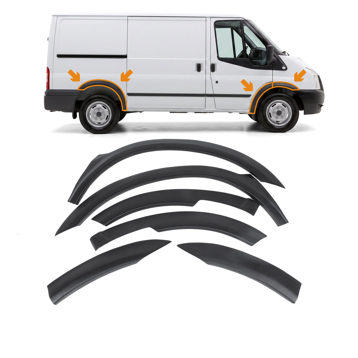 Wheel Arch Trims SWB Wing Flare Cover Protector Set For Ford Transit MK7 06-13 - Detail View - BUYDAY