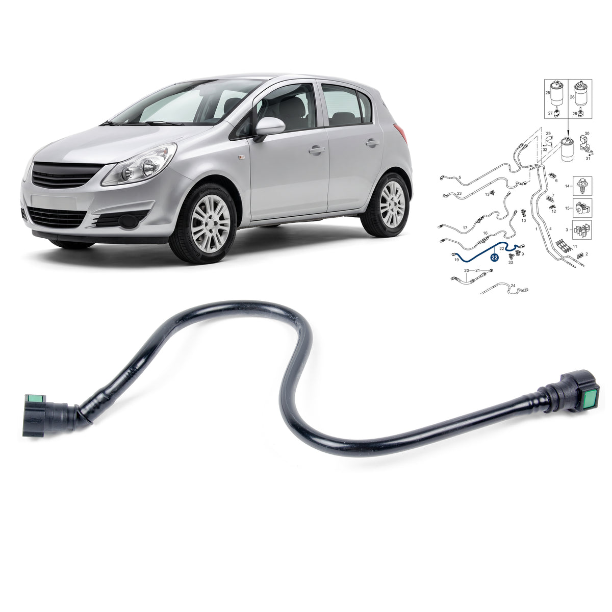 For Vauxhall Corsa D 1.3 CDTi (2006-2014) 5820638 55561149 Fuel Feed Pipe - Detail View - BUYDAY