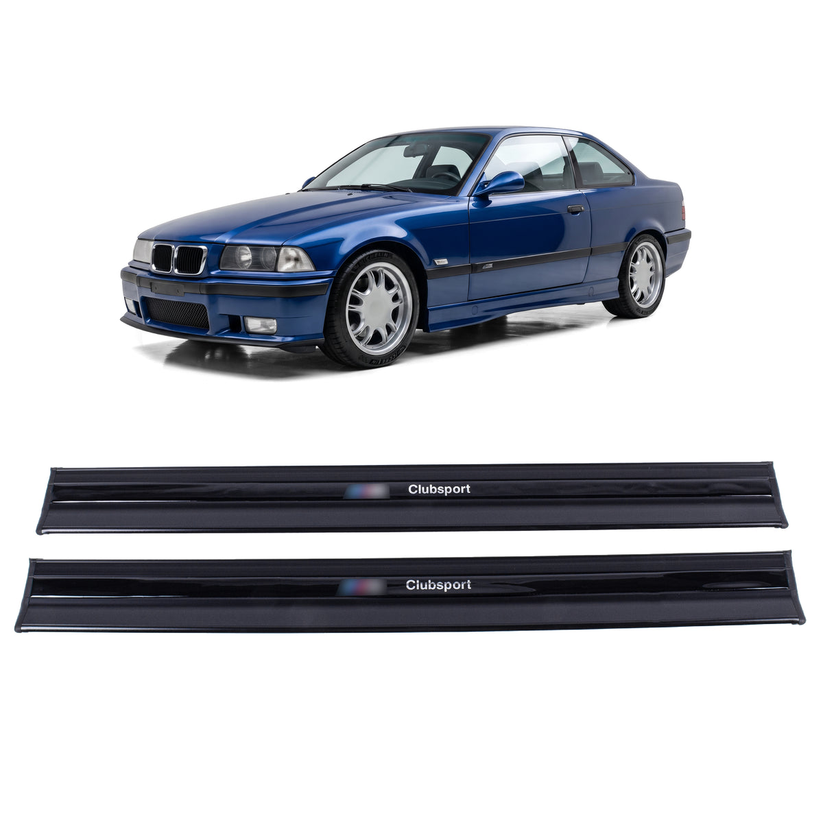 For BMW E46 Coupe M3 Style (1999-2006) Black Door Sill Trim - Detail View - BUYDAY