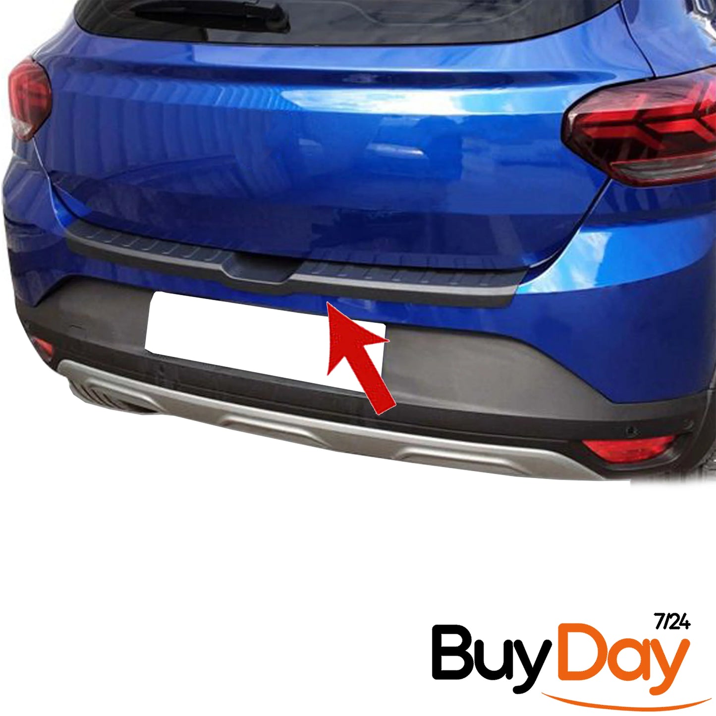 Rear Bumper Protector Sill Cover Guard, Matt Black ABS Finish, Boot Sill Scuff Plate, Car Accessories, Compatible with Sandero Models 2021-Onwards