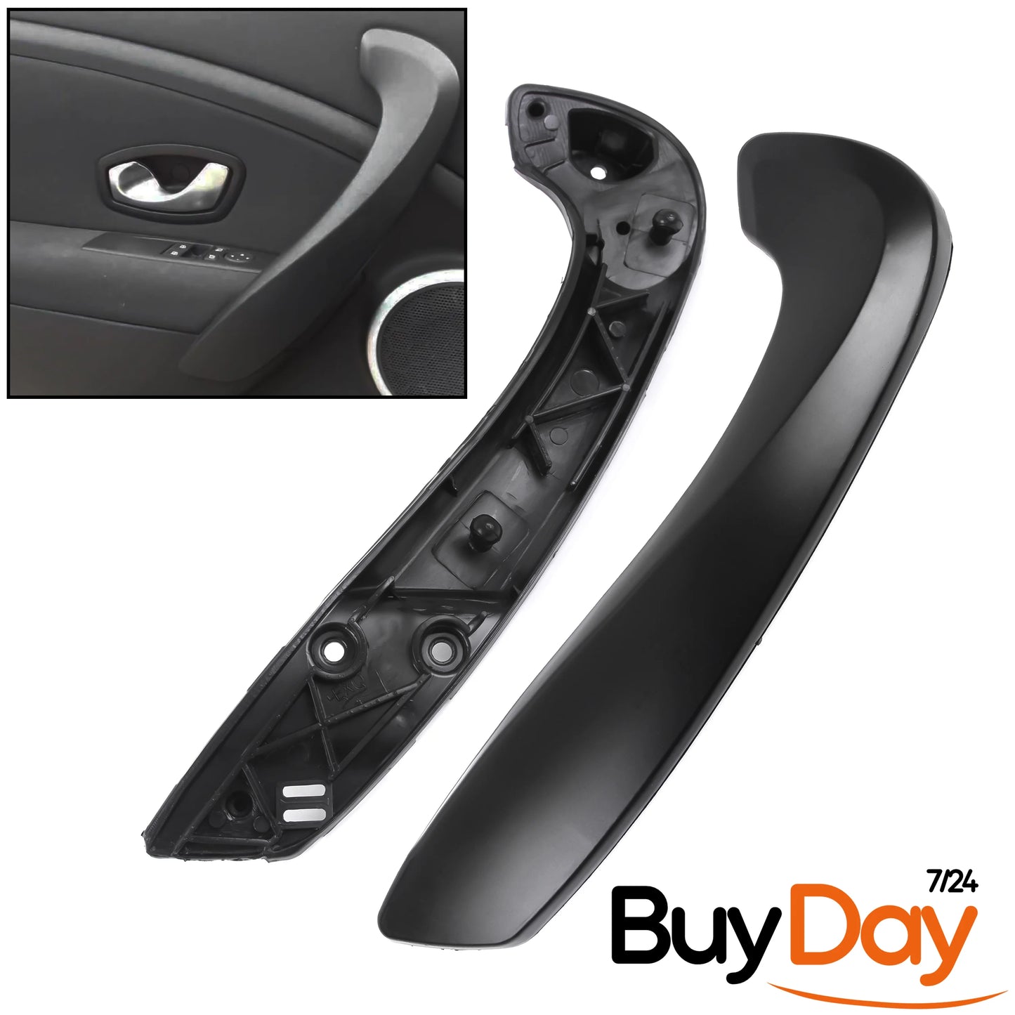 Front Left Interior Door Handle Grip, Nearside (N/S) Passenger Side, Inner Door Armrest Pull Handle, Compatible with Megane 3 Models 2008-2016, 809600007R