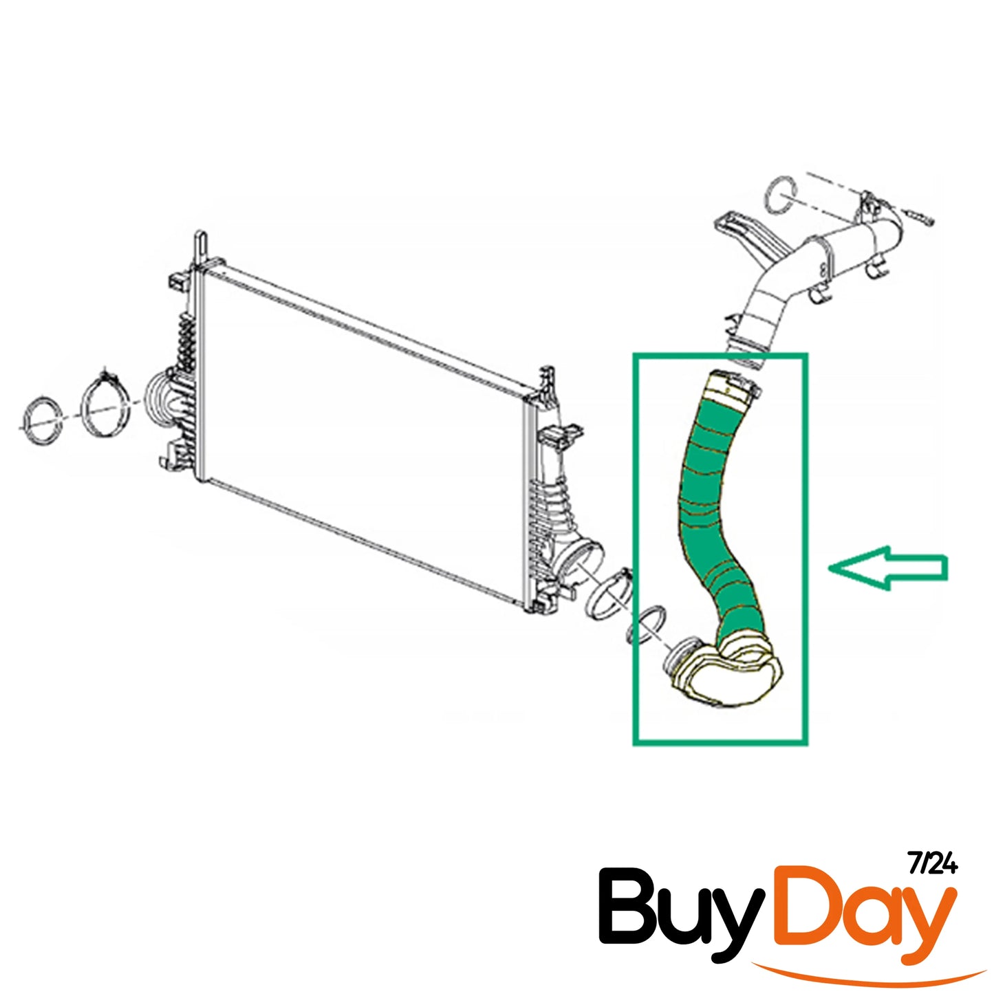 Turbo Intercooler Hose Pipe for 2.0L CDTI Engines, Fits Insignia A (Mk I) Saloon, Hatchback & Sports Tourer Models 2008-2017, Air Intake Boost Hose, 13242121, 1302275