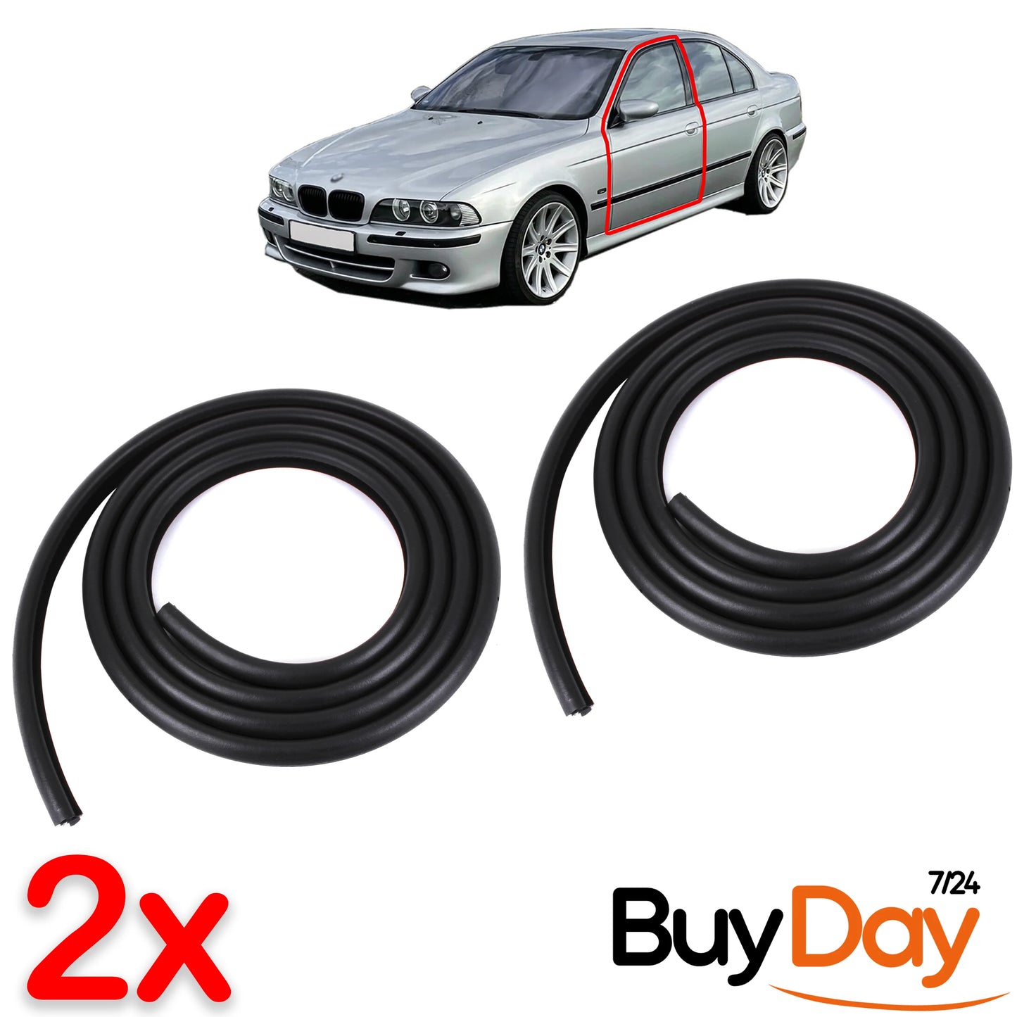 Front Door Body Rubber Seal (Fits Left or Right Aperture), Body Mounted Weatherstrip, Stops Leaks & Wind Noise, Compatible with 3 Series (E46) Saloon & Touring Models 1998-2006, 51727116403