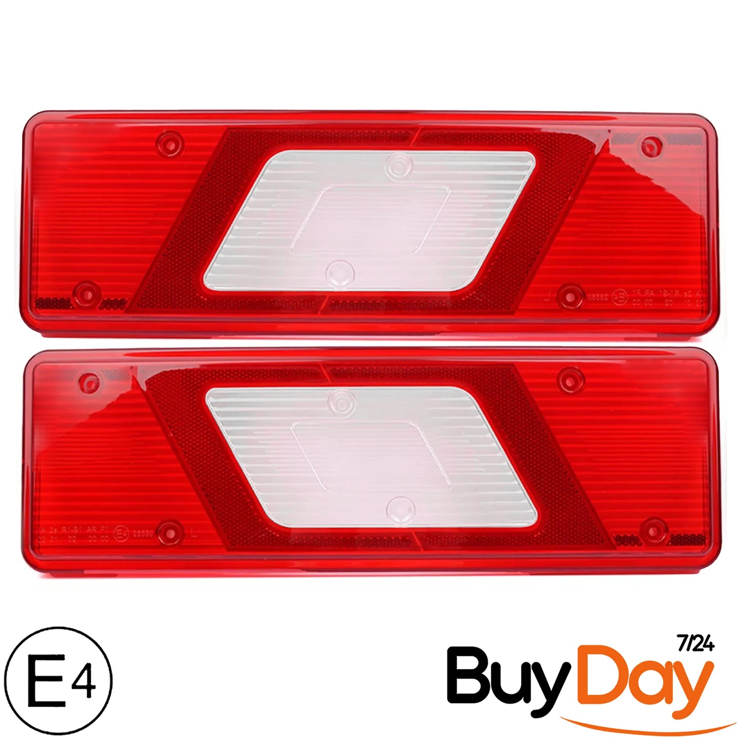 clickmax 2 Piece Set Rear Tail Light Lamp Assembly (Left & Right Pair), E-Certified, Compatible with Tipper, Dropside & Luton Chassis Cab Models 2013-Onwards, 1831334, 1831256