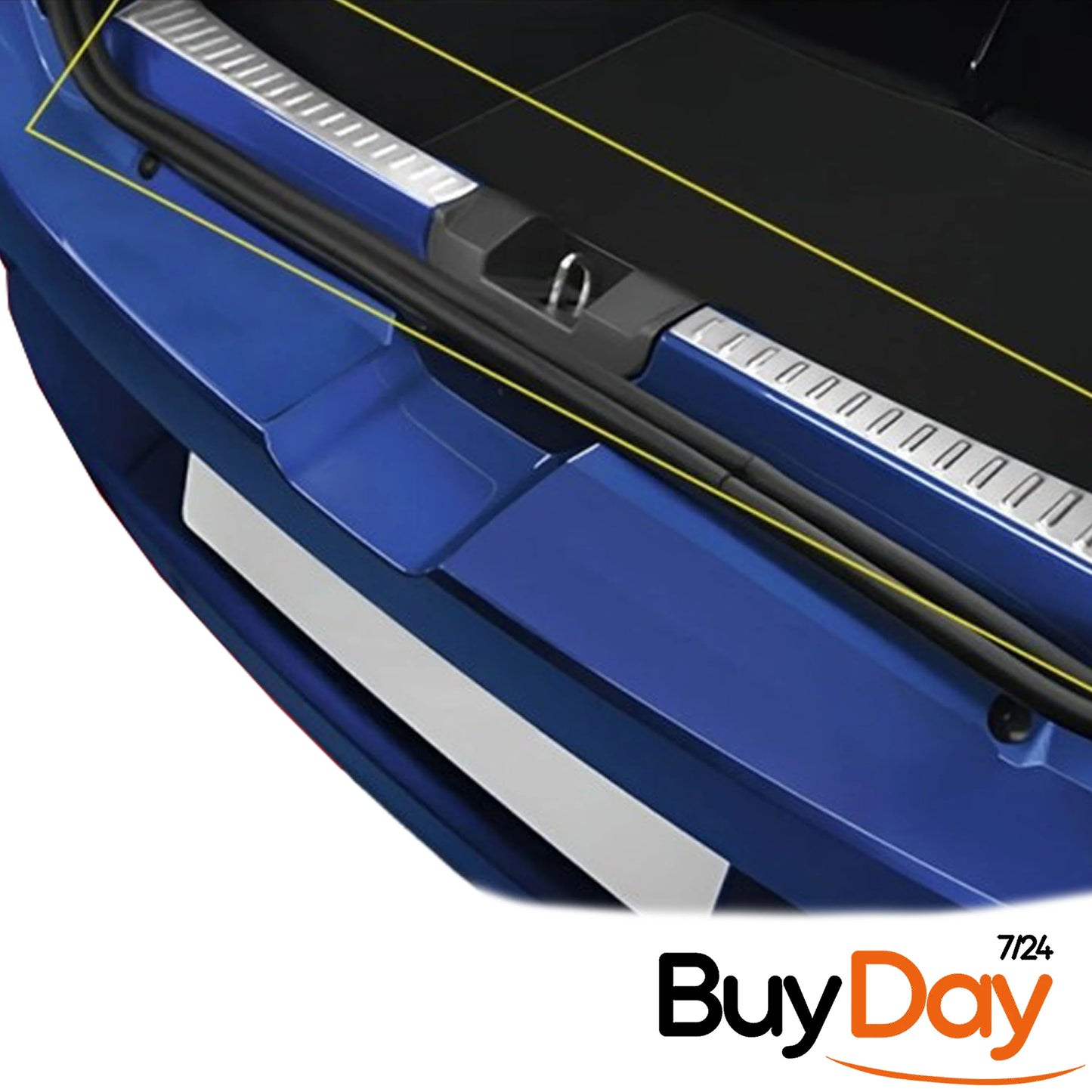 2 Piece Set Inner Load Sill Guard, Rear Interior Bumper Scuff Plates, Stainless Steel Chrome Finish, Car Accessories, Compatible with Sandero Models 2021-Onwards