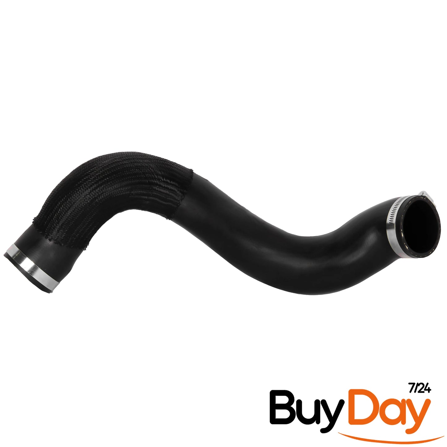 Intercooler Turbo Hose Pipe with 2 Clamps & Braided Cover, Heat Resistant Boost Pipe, Compatible with S60 S80 V60 V70 XC60 XC70 2.0L 2.4L Diesel, 31338090, 30741795