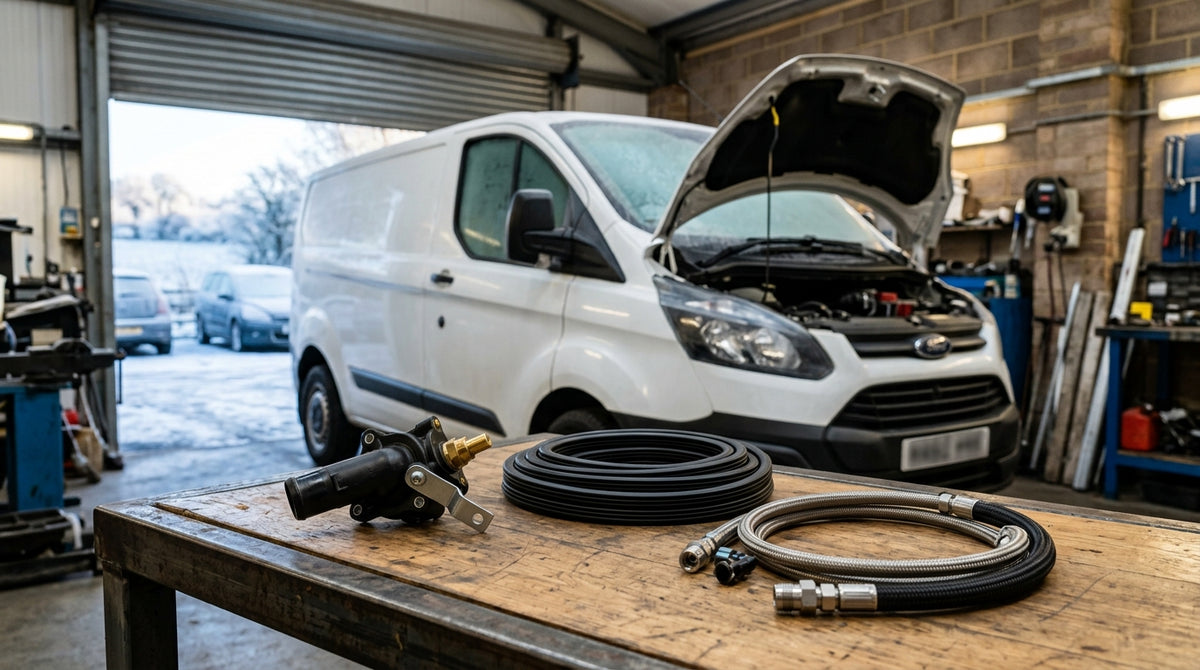 UK Winter Van Maintenance Thermostat Housing Door Weatherstrip Seal and Diesel Injector Leak Off Pipe