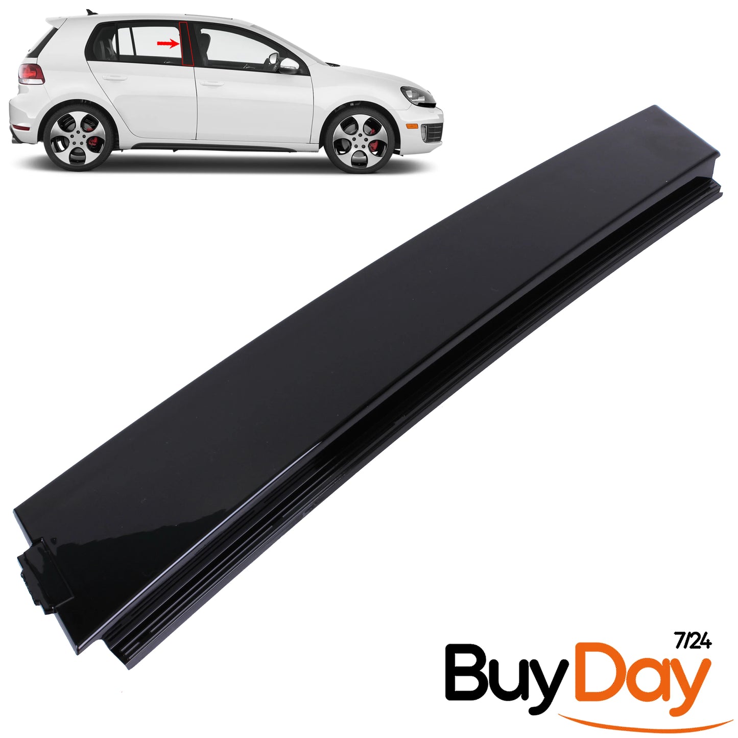 Rear Right B-Pillar Trim Cover Panel, Offside (O/S) Driver Side, Exterior Door Pillar Glossy Trim