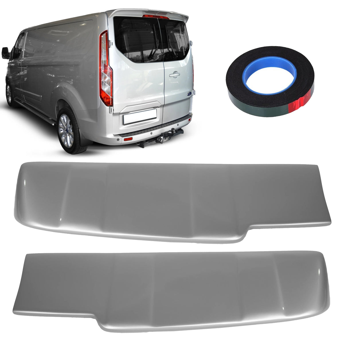 Rear Spoiler Painted Moondust Silver Barn Door for Ford Transit Custom 2013-2024 - BuyDay - Rear Roof Spoilers