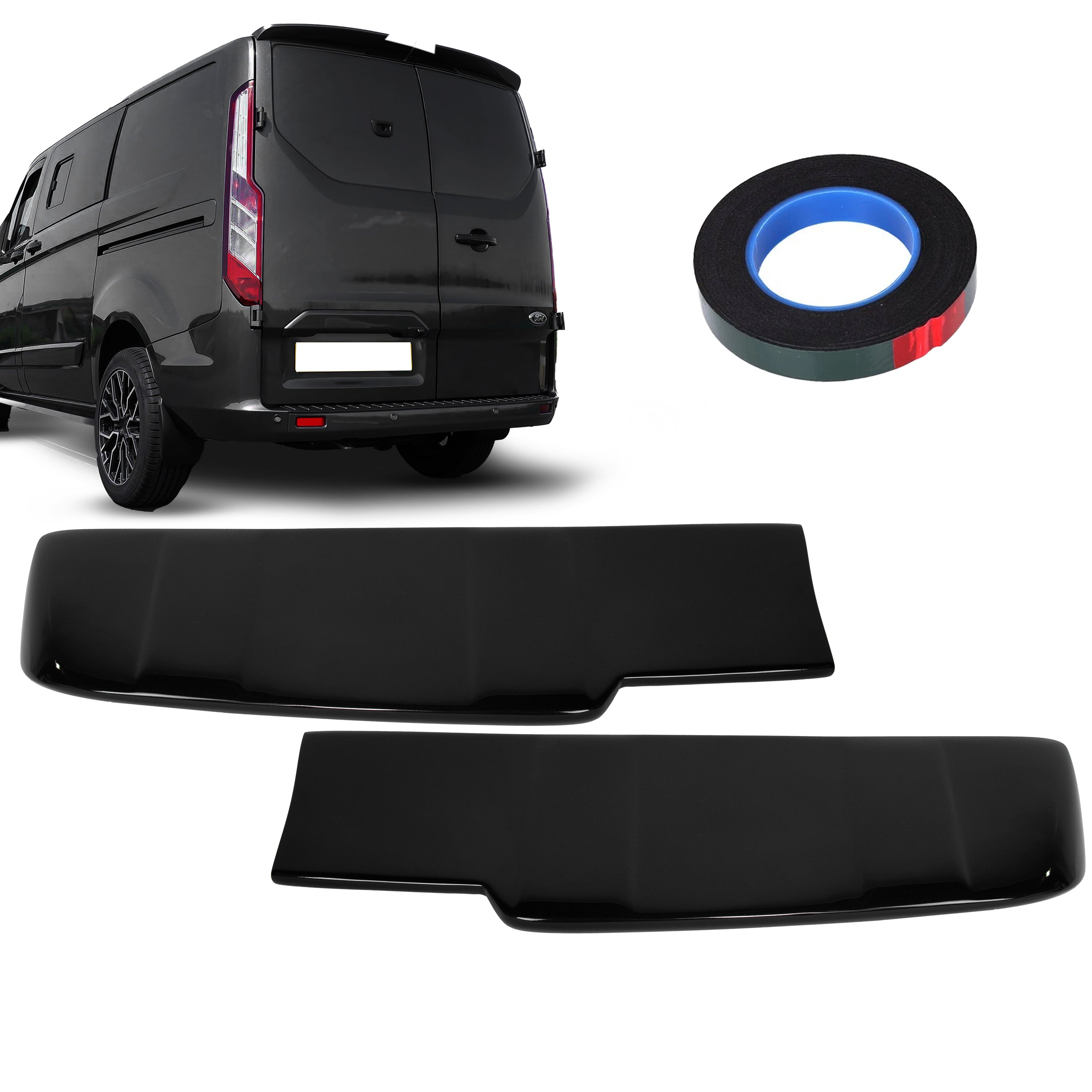 for Ford Transit Custom Rear Spoiler Painted Panther Black Barn Door (2013-2024)