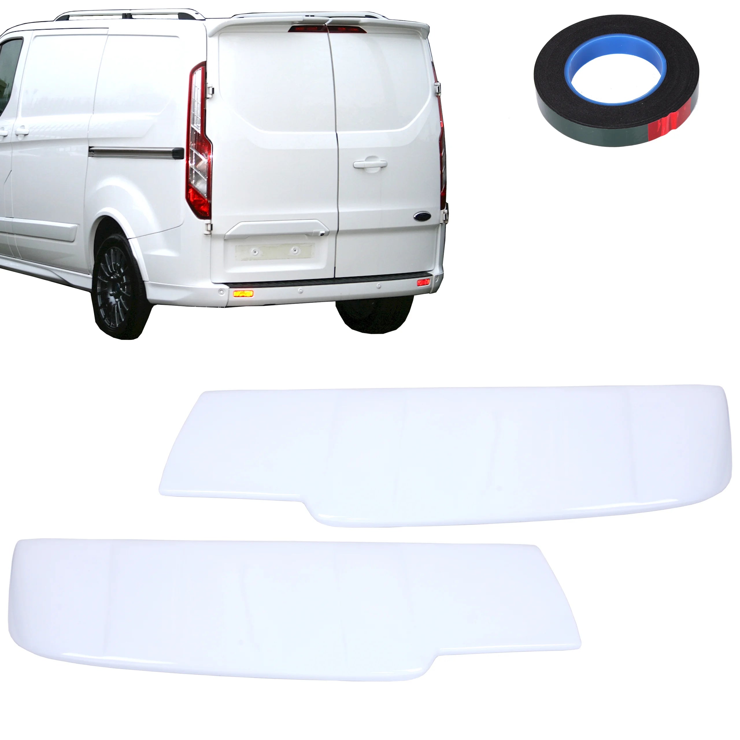 Rear Spoiler Painted Frozen White Barn Door for Ford Tourneo Custom (2013-2024) - BUYDAY - Spoiler