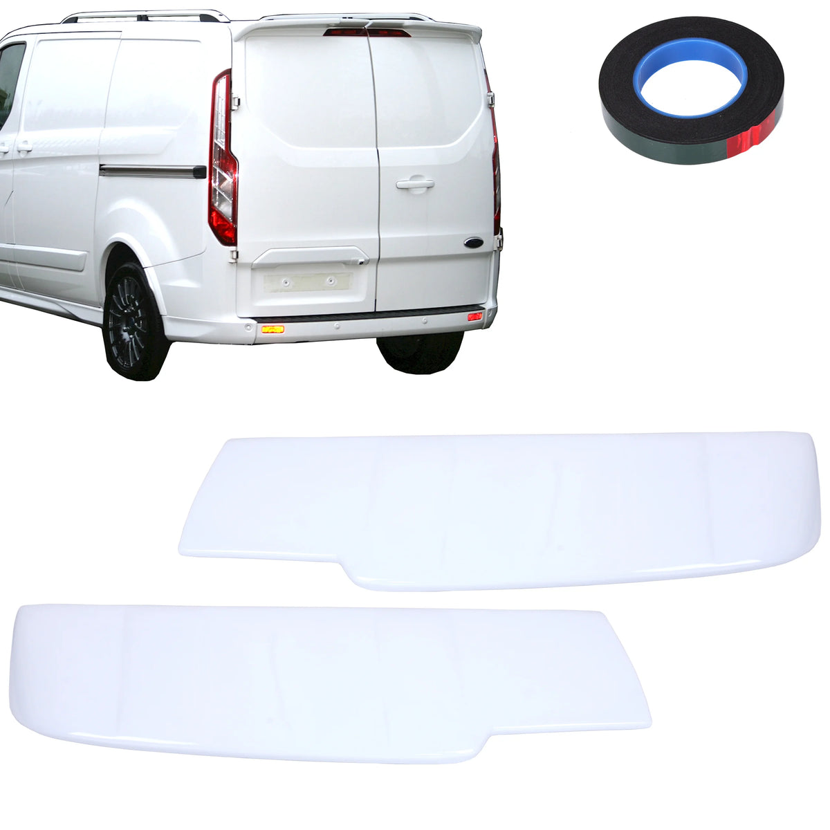 Rear Spoiler Painted Frozen White Barn Door for Ford Tourneo Custom (2013-2024) - BUYDAY - Spoiler