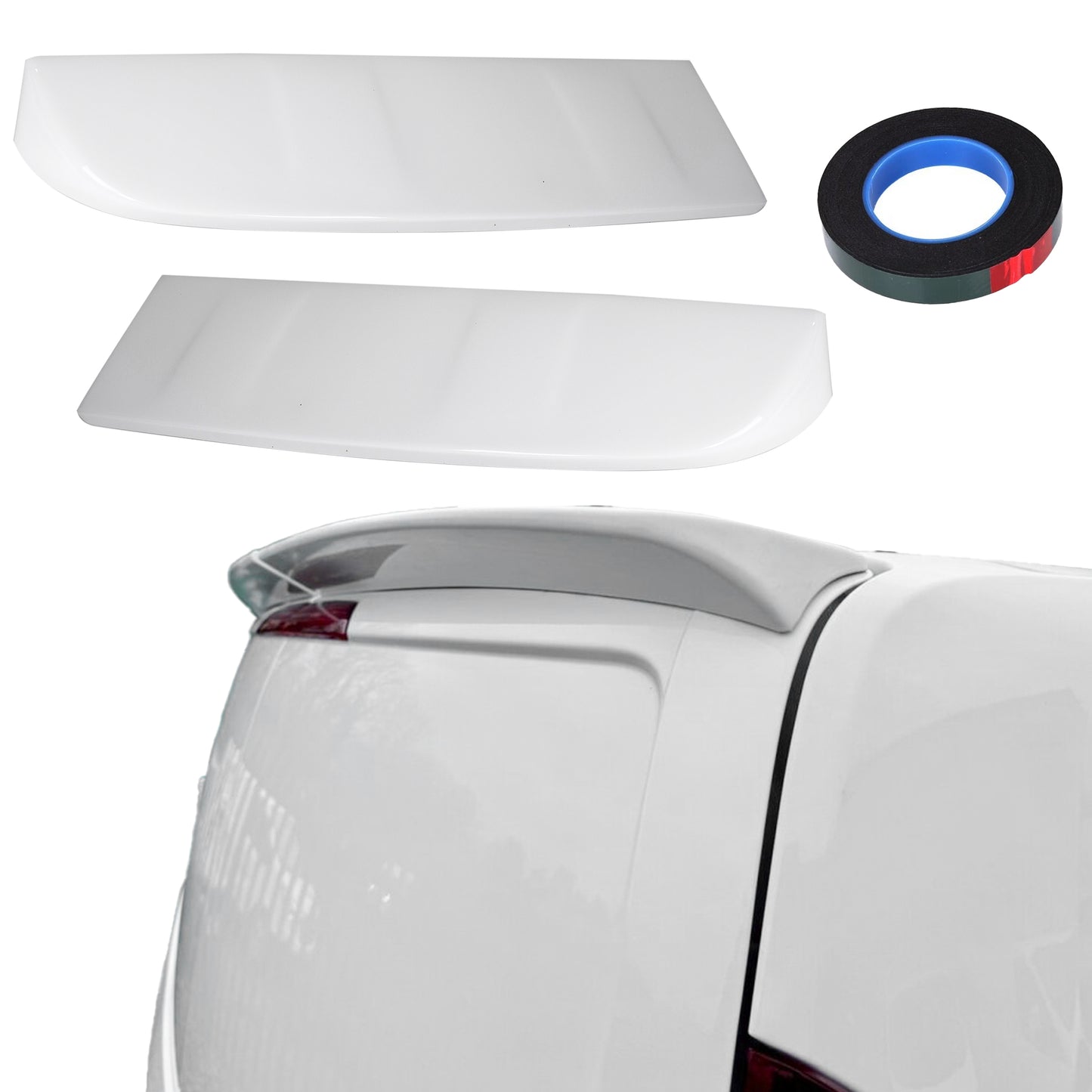 Rear Spoiler Barn Door Painted Frozen White for Ford Transit Custom (13-24)