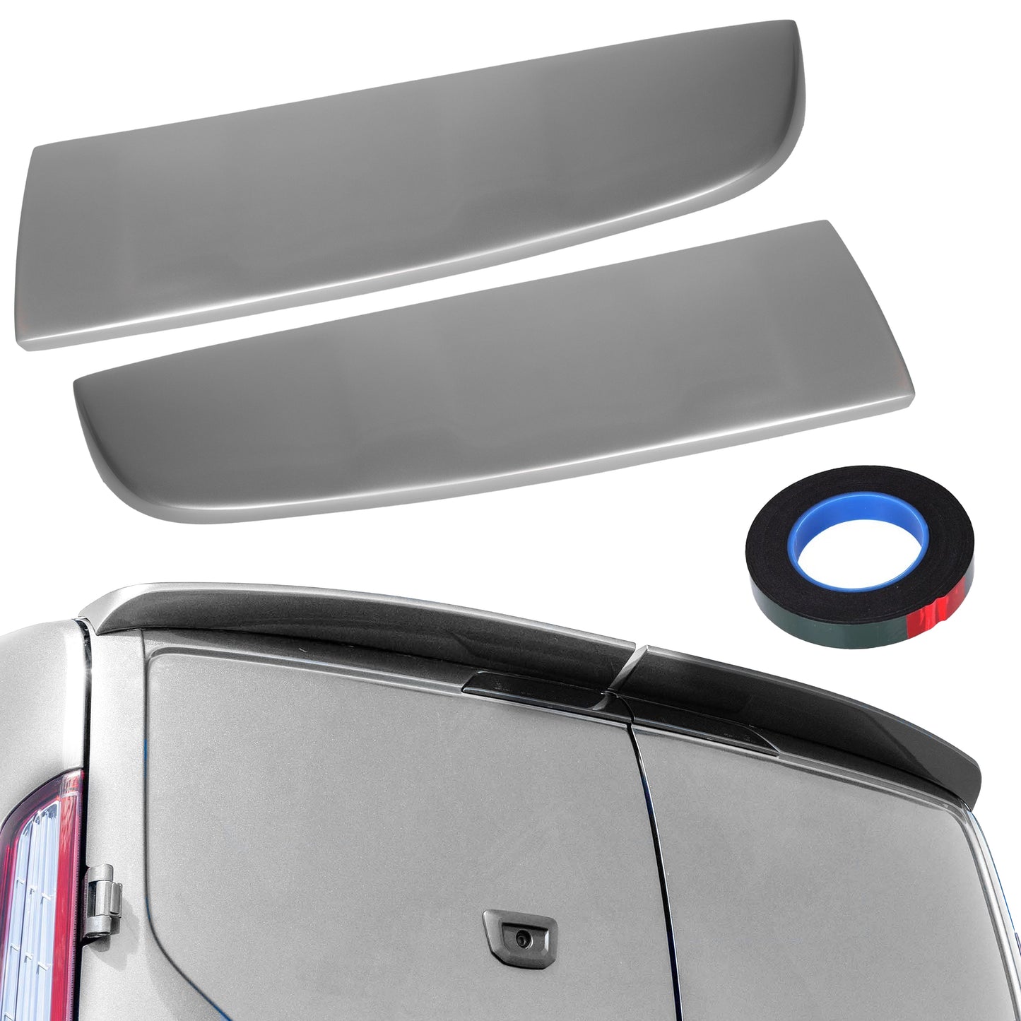 Rear Spoiler Barn Door Painted Moondust Silver for Ford Transit Custom 2013-2024