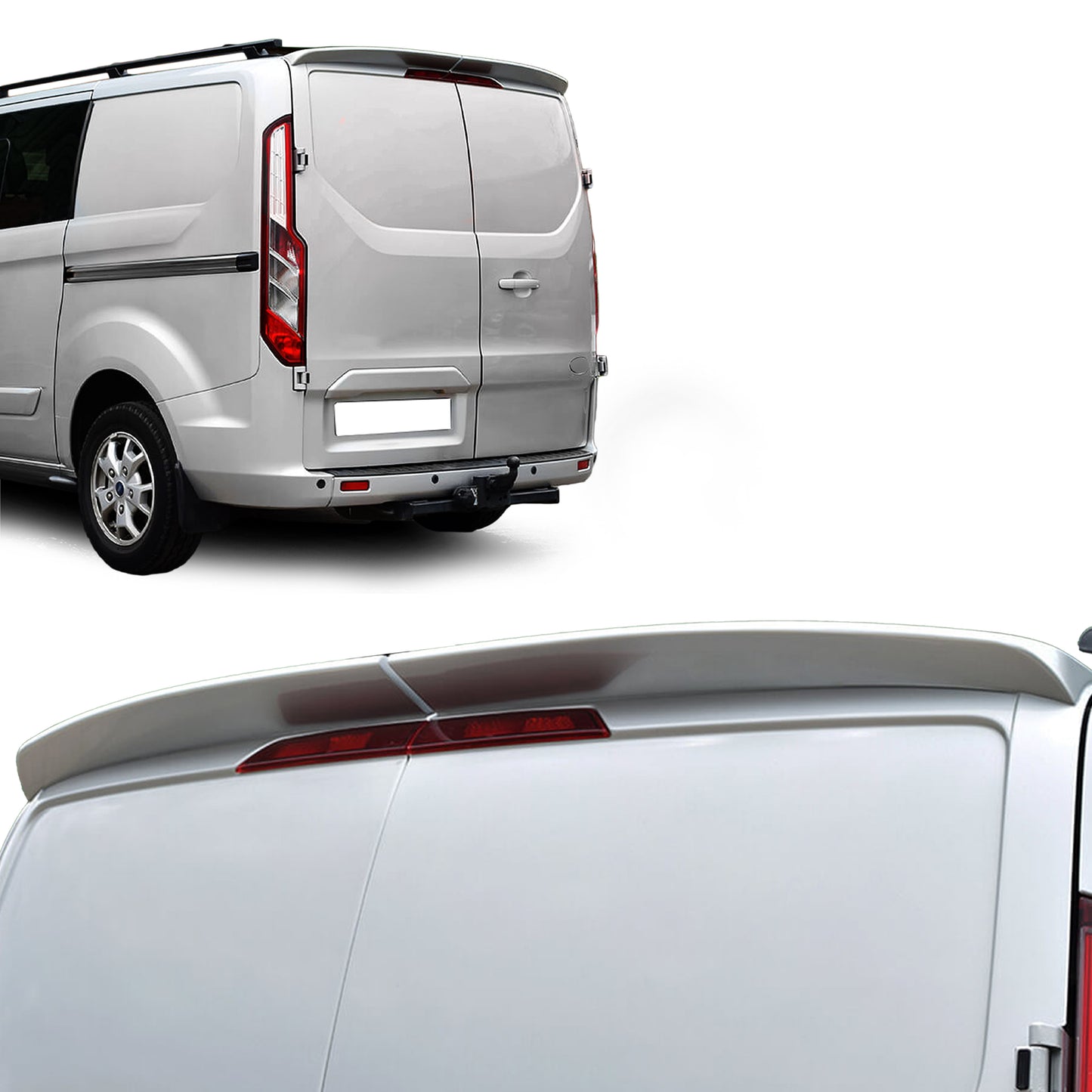 Rear Spoiler Barn Door Painted Moondust Silver for Ford Transit Custom 2013-2024