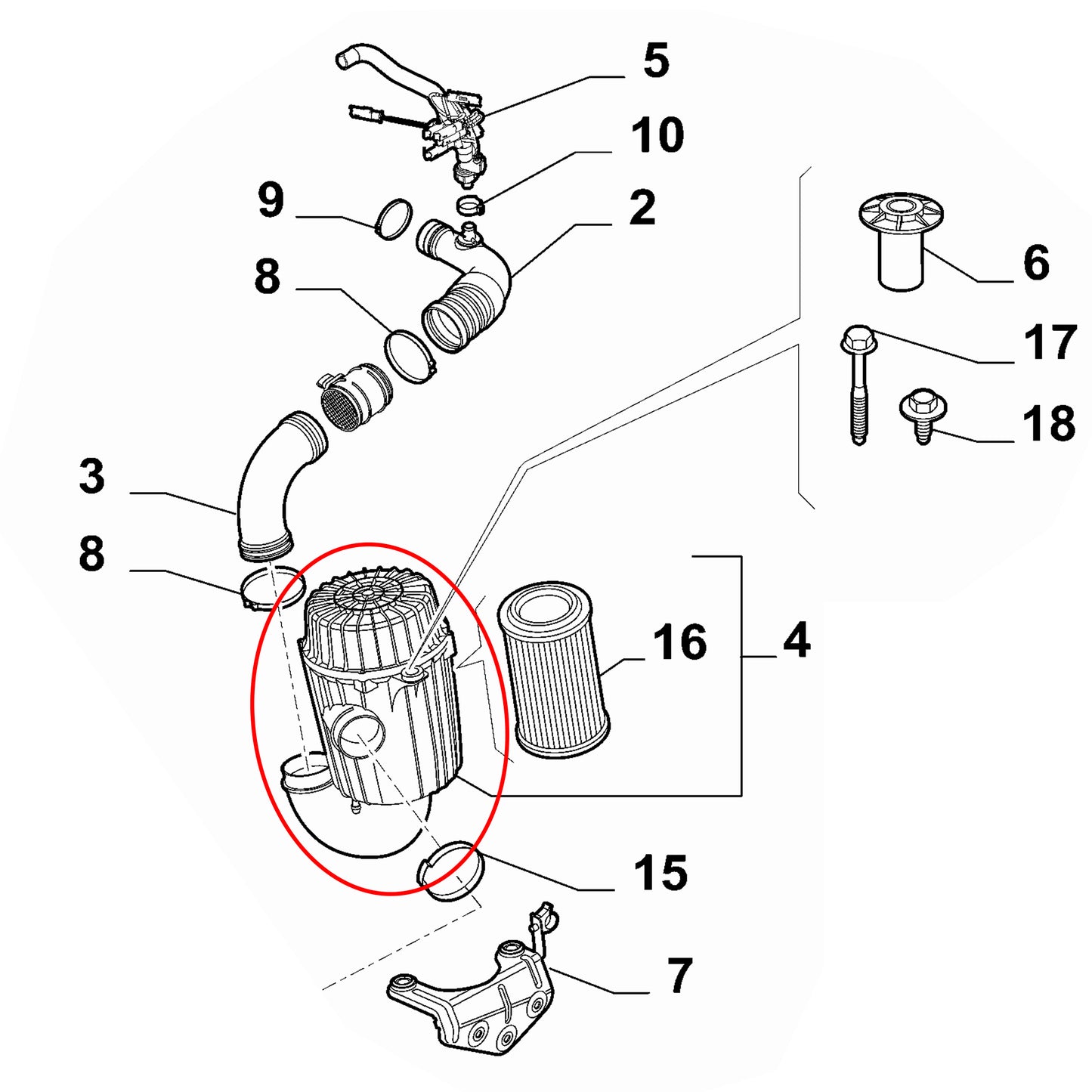 Air Filter Housing for Fiat Ducato Peugeot Boxer 2.2 2.3 Diesel 06-On 1360694080