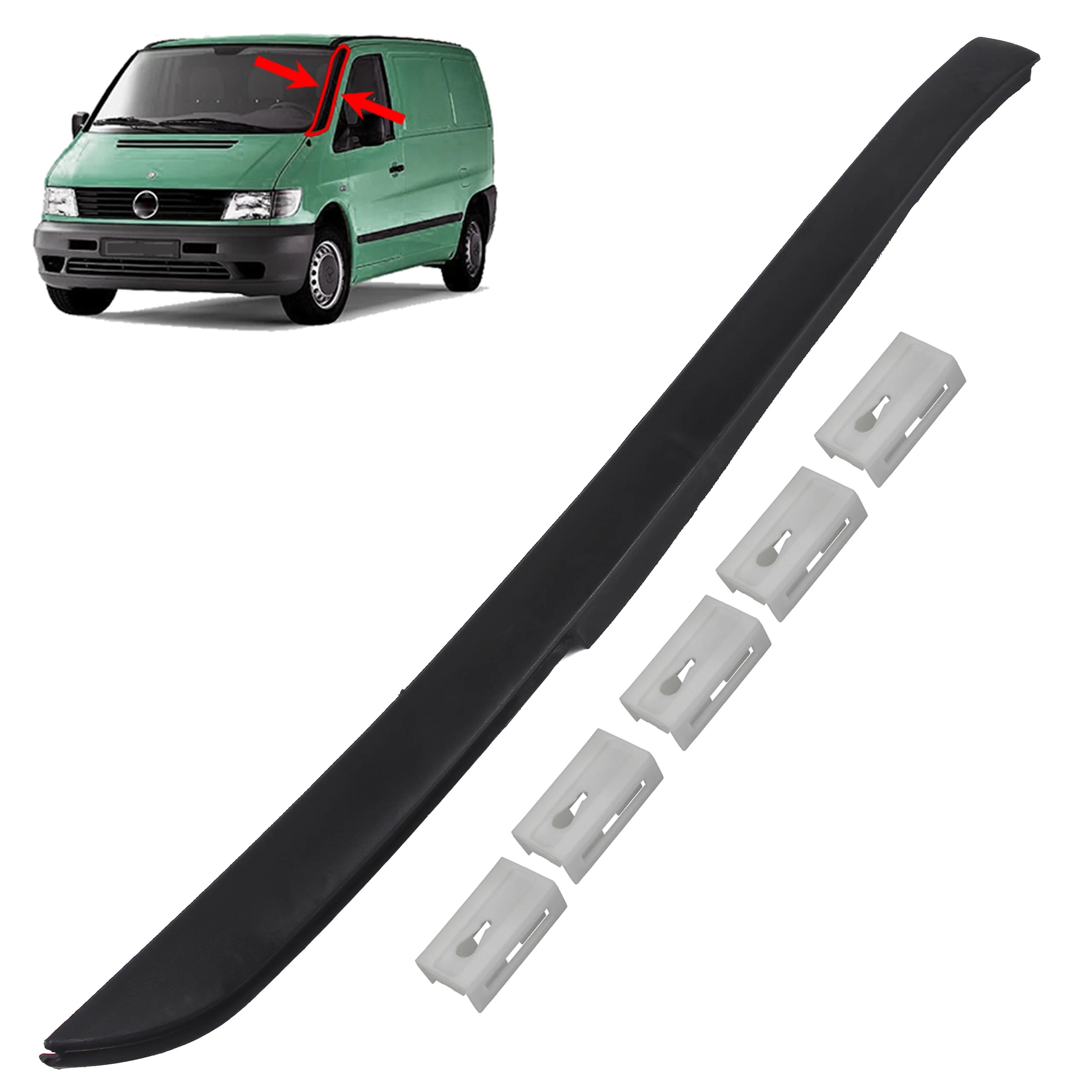 N/S Windscreen Pillar Trim & CLIPS for Mercedes Vito V-Class W638 | 6386980079 - BUYDAY - Classic Car Exterior Trim