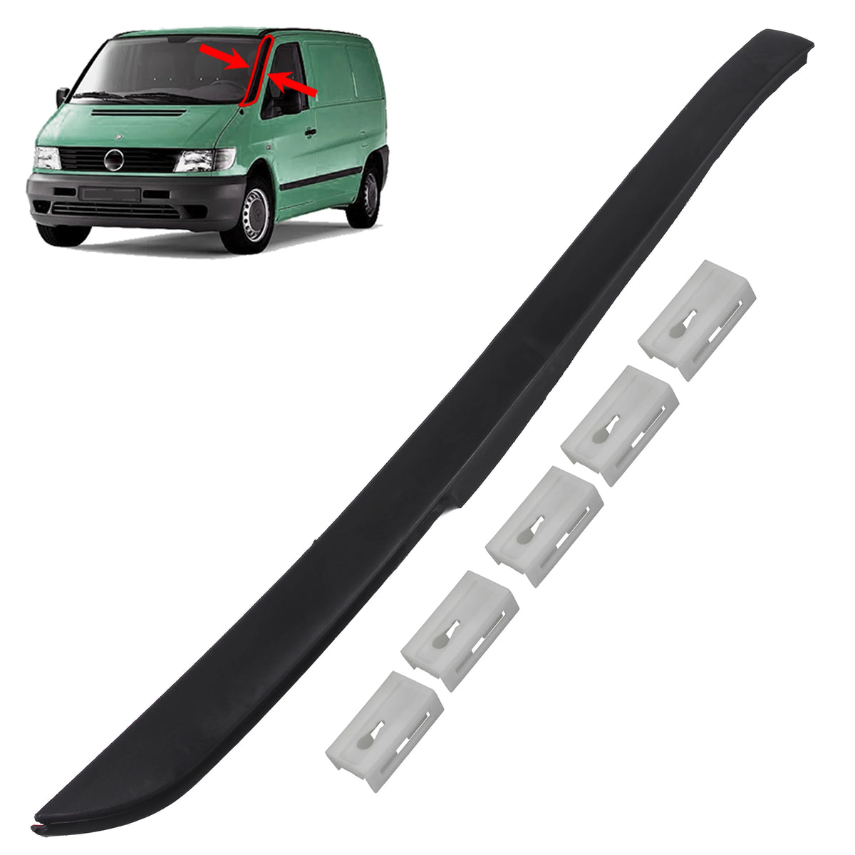 N/S Windscreen Pillar Trim & CLIPS for Mercedes Vito V-Class W638 | 6386980079 - BUYDAY - Classic Car Exterior Trim