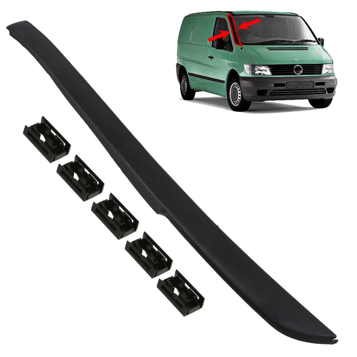 Right Windscreen Pillar Trim & CLIPS for Mercedes Vito V-Class W638 A6386980179 - BUYDAY - Exterior Trim for Mercedes-Benz...