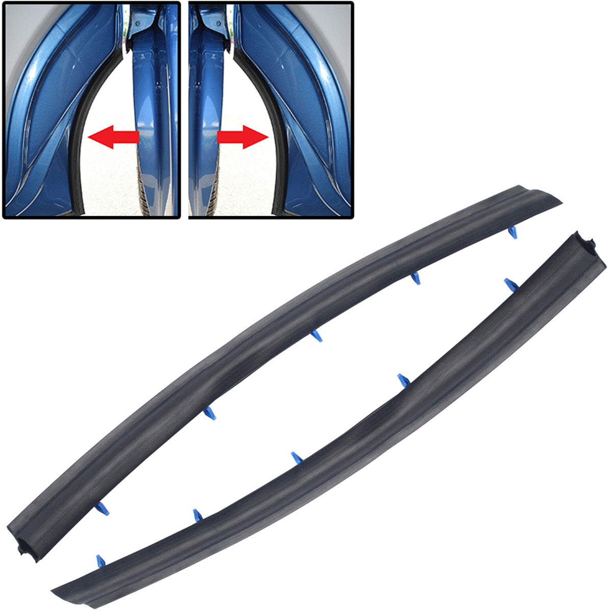 For VW Transporter T5 T6 Wheel Arch Seal Rubber LH + RH Door Clips 2003+ - Detail View - BUYDAY