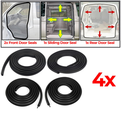 4 Pieces Door Seal Kit for Trafic Vivaro Primastar Barn Door Models (2001-2014) - BUYDAY - Door Seal Kits for Renault Vehi...
