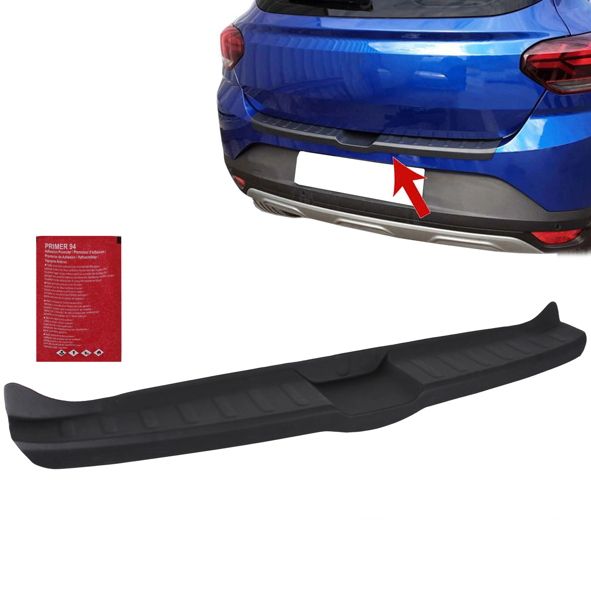 Dacia Sandero Stepway 2021+ Rear Boot Sill Protector Guard Matte Black ABS Trim - BUYDAY - Rear Bumper Protectors