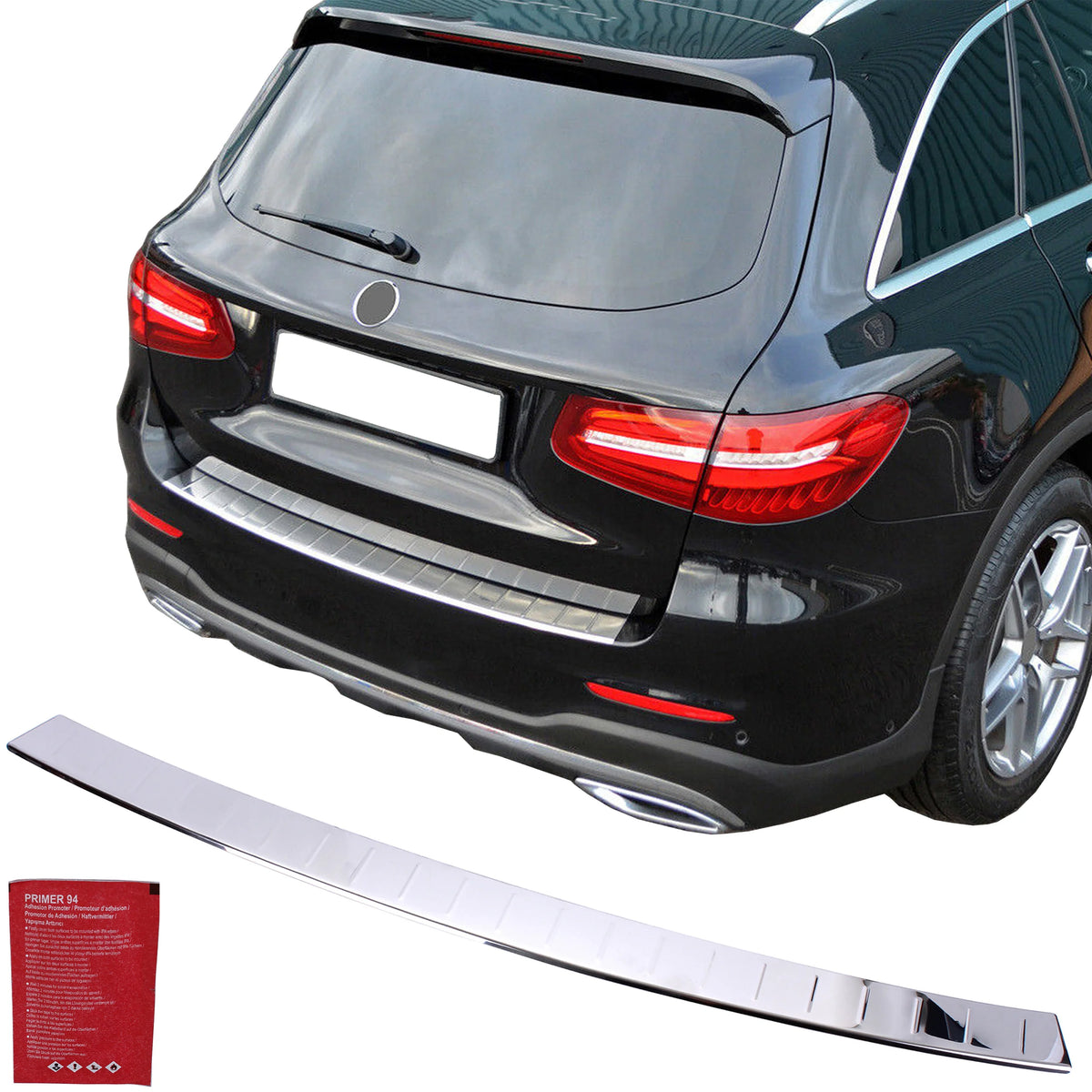 Rear Bumper Protector Guard Trim Stainless Steel Chrome for GLC X253 (2015-2019) - BUYDAY - Mercedes GLC Rear Bumper Prote...