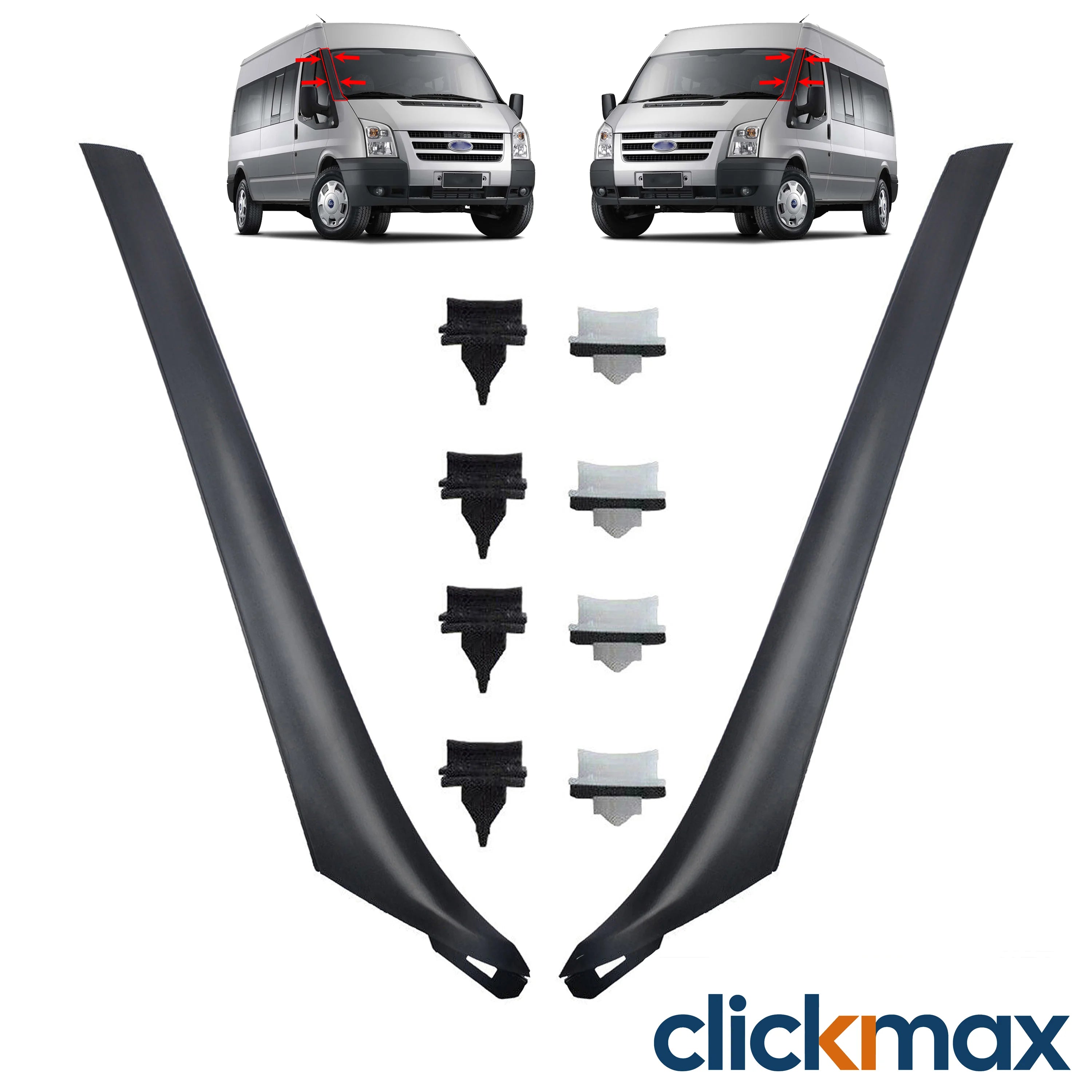 Windshield Right+Left Moulding Trim Set Windscreen for Ford Transit MK7 (06+On) - BUYDAY - Exterior Trim for Transit MK7