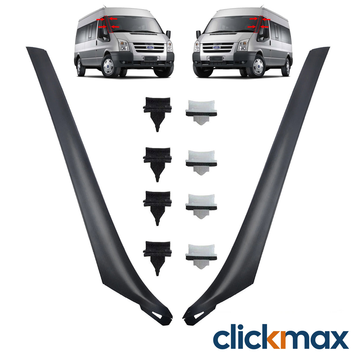 Windshield Right+Left Moulding Trim Set Windscreen for Ford Transit MK7 (06+On) - BUYDAY - Exterior Trim for Transit MK7