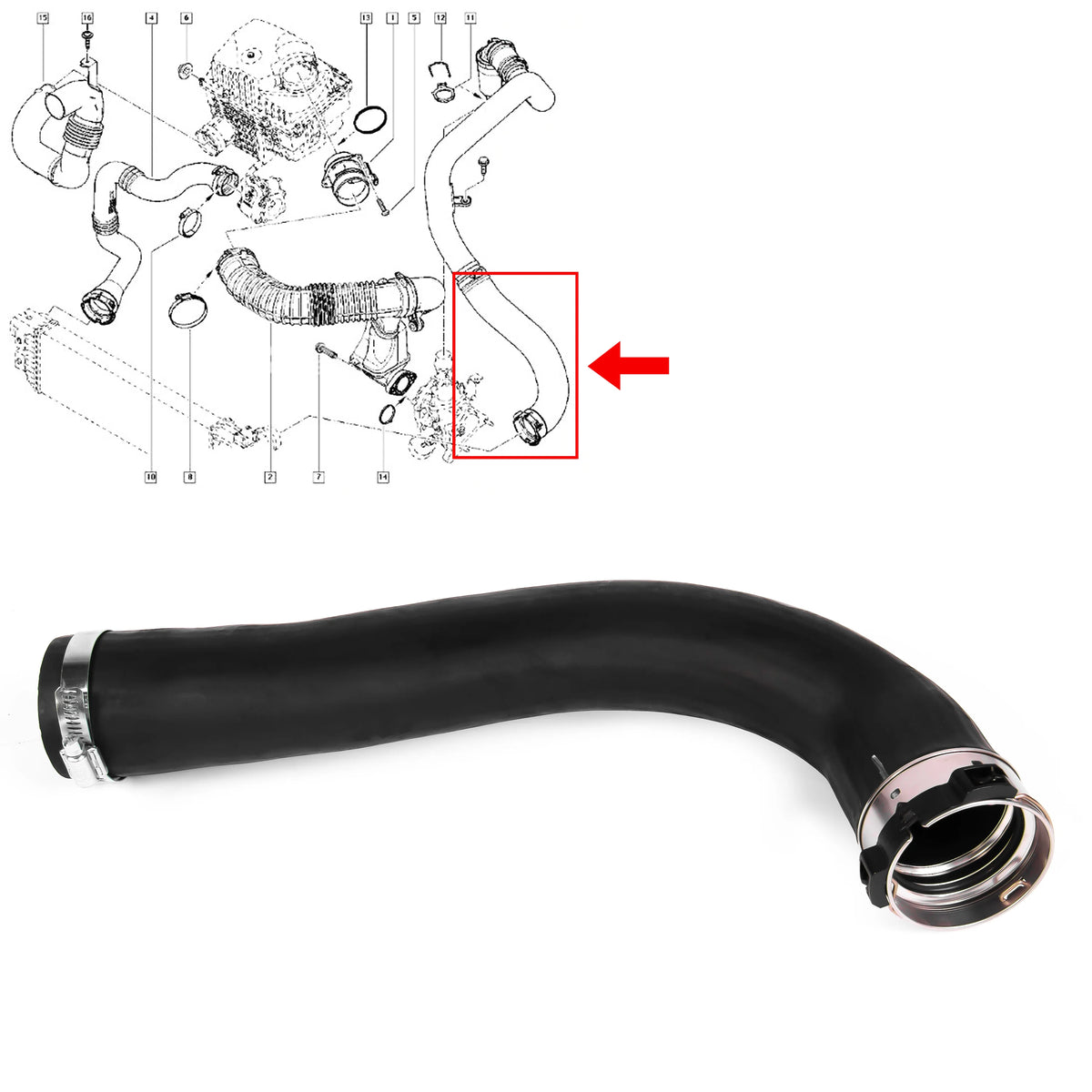 Intercooler Turbo Hose Pipe for Renault Master Vauxhall Movano 2.3 CDTi 95519172 - BUYDAY - Intercooler Turbo Hose Pipe Kits