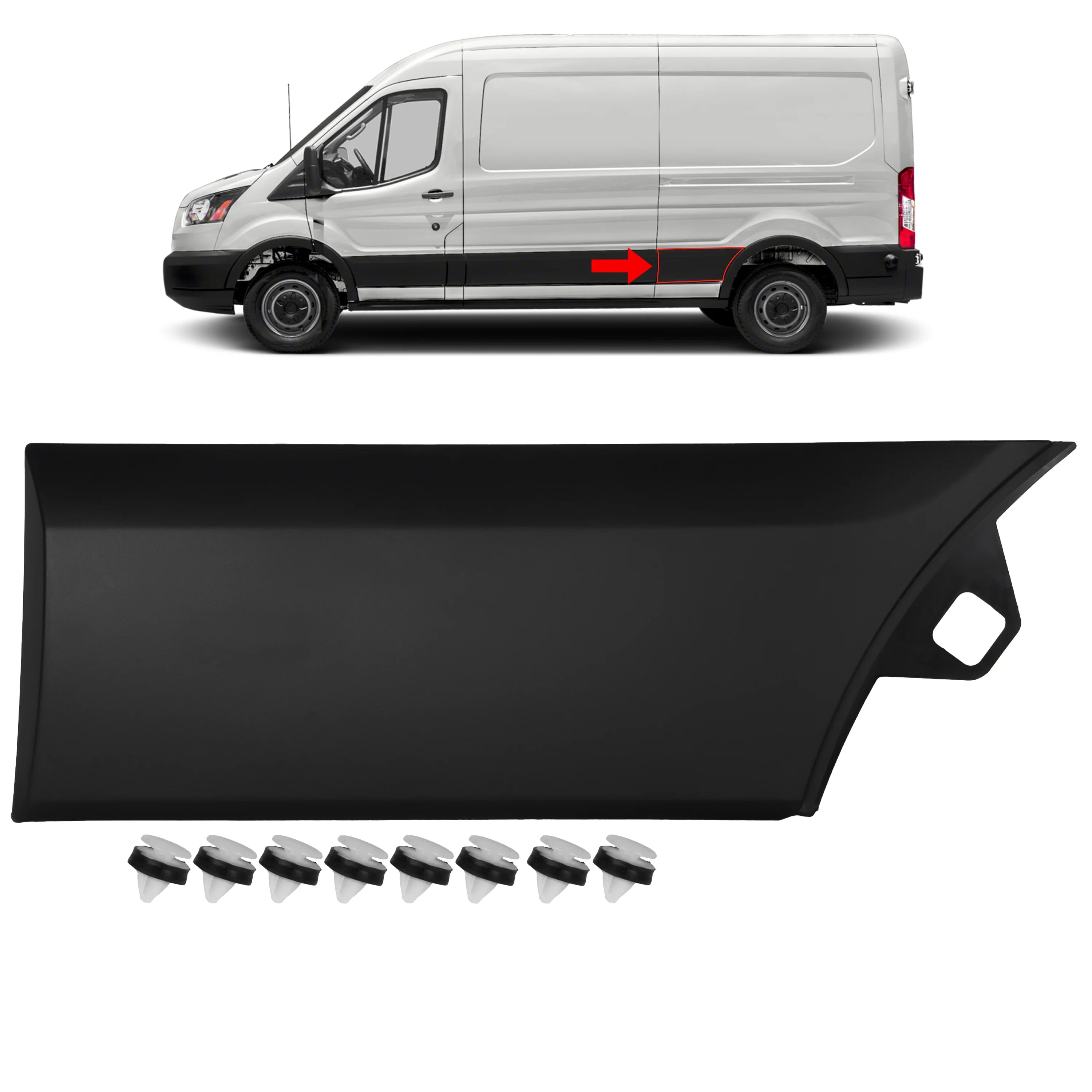 Rear Left Moulding Strip Panel for Ford Transit MK8 1854496 (2014+Onwards) - BUYDAY - Exterior Trim for Vans
