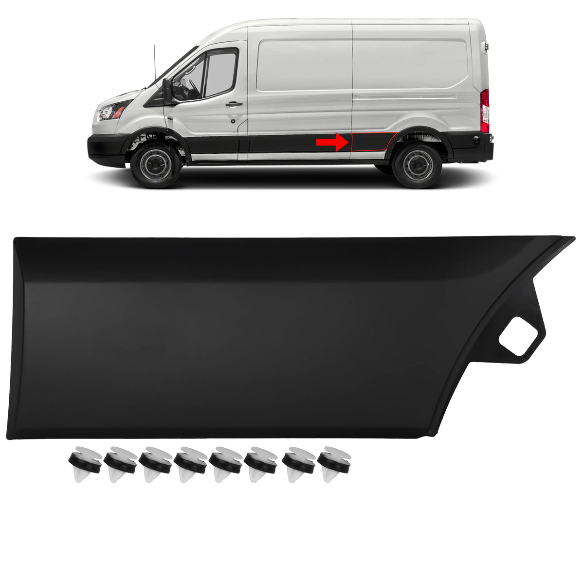 Rear Left Moulding Strip Panel for Ford Transit MK8 1854496 (2014+Onwards) - BUYDAY - Exterior Trim for Vans