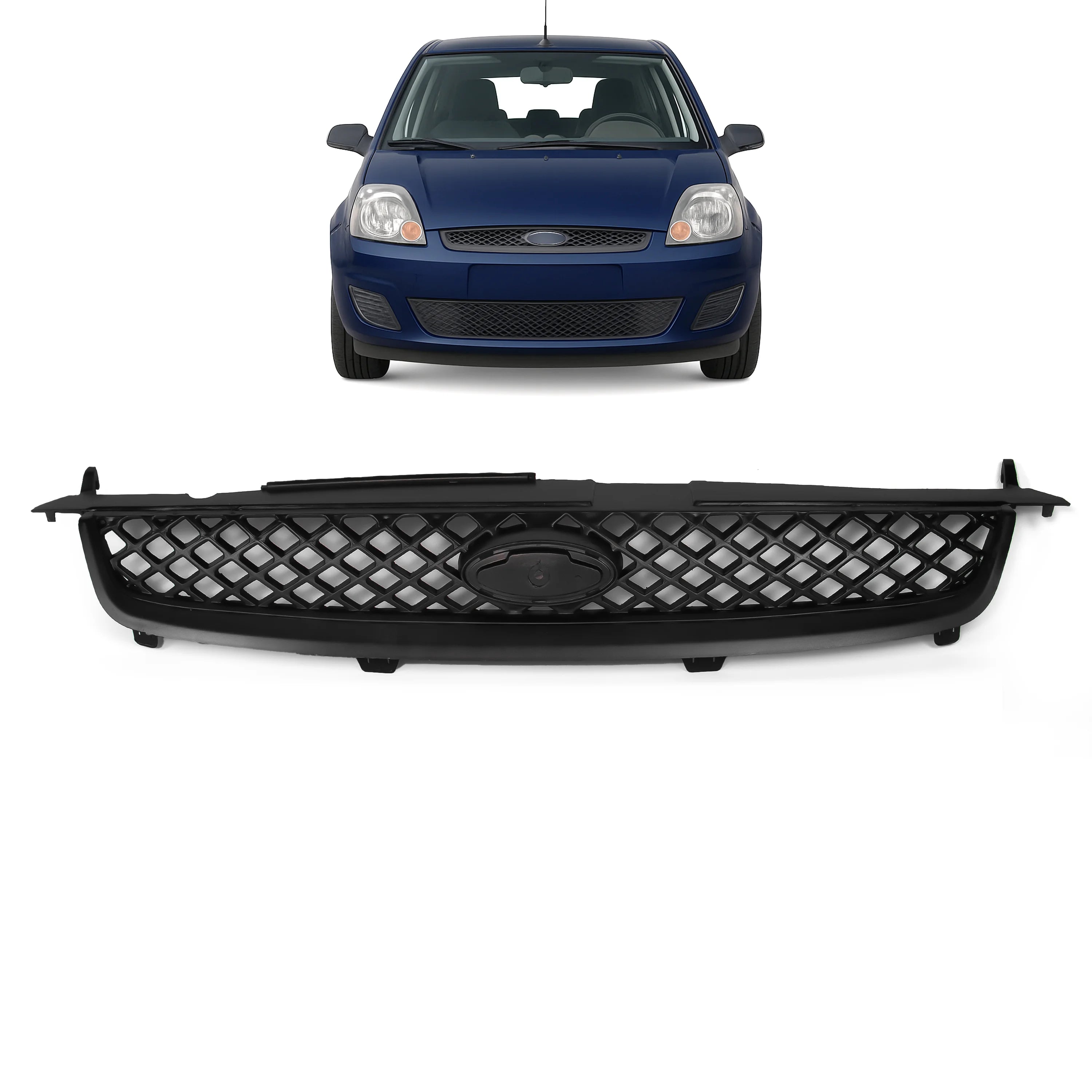 Ford Fiesta MK6 Front Bumper Centre Radiator Grille Black (N-Piece) - BUYDAY - Ford Fiesta Exterior Trim