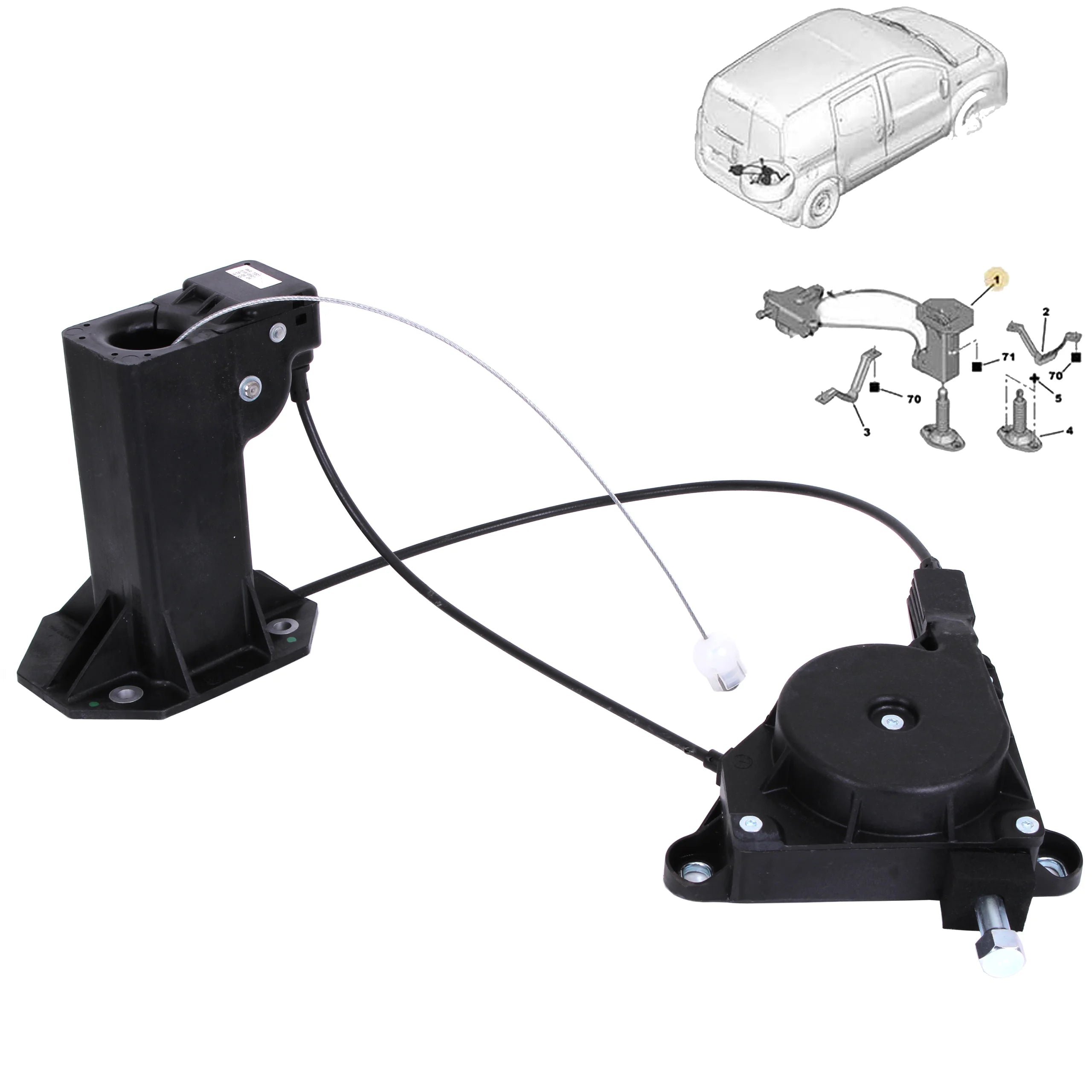 Spare Wheel Carrier Release Mechanism for Peugeot Bipper Fiat Fiorino 51910321 - BUYDAY - Spare Wheel Carrier Release Mech...