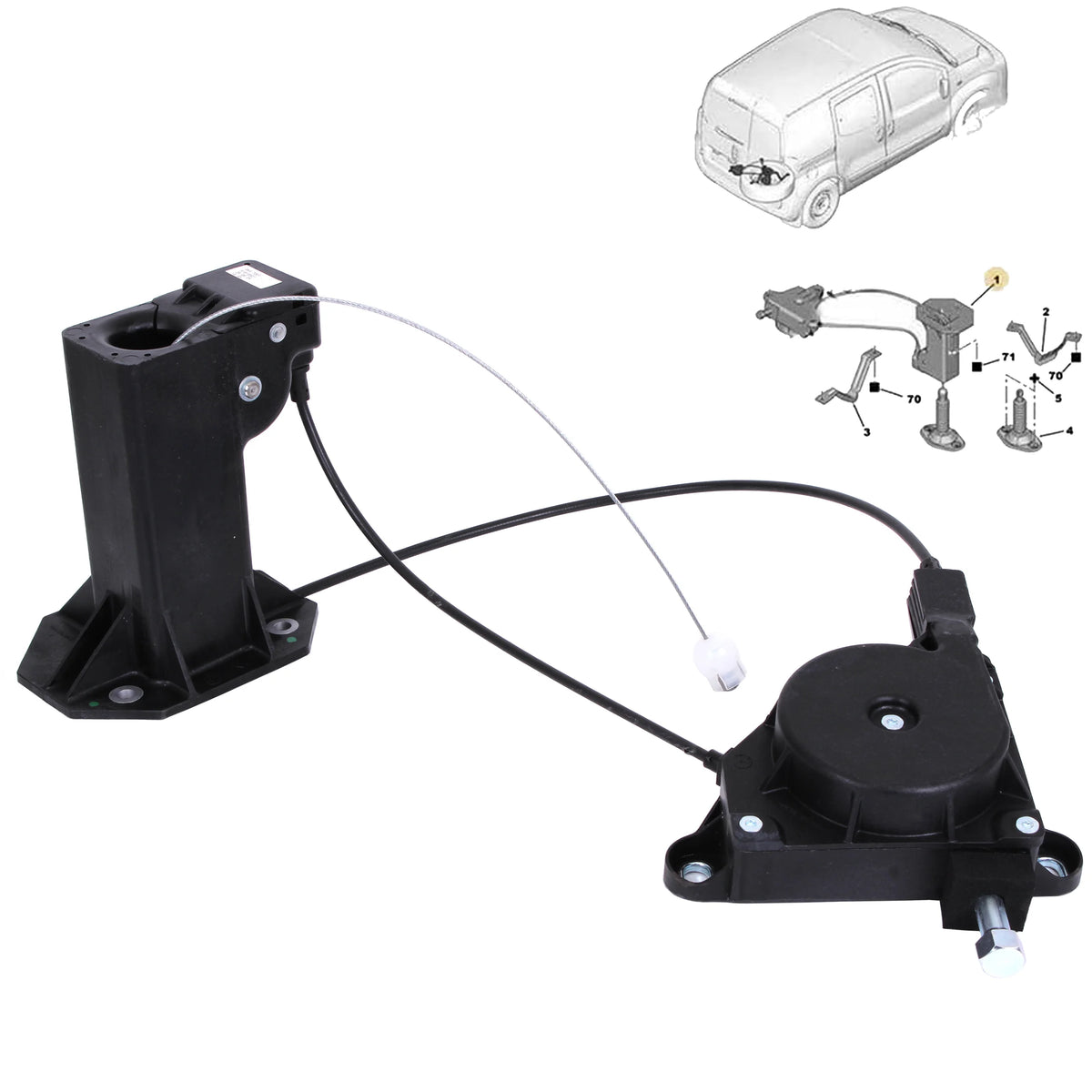 Spare Wheel Carrier Release Mechanism for Peugeot Bipper Fiat Fiorino 51910321 - BUYDAY - Spare Wheel Carrier Release Mech...