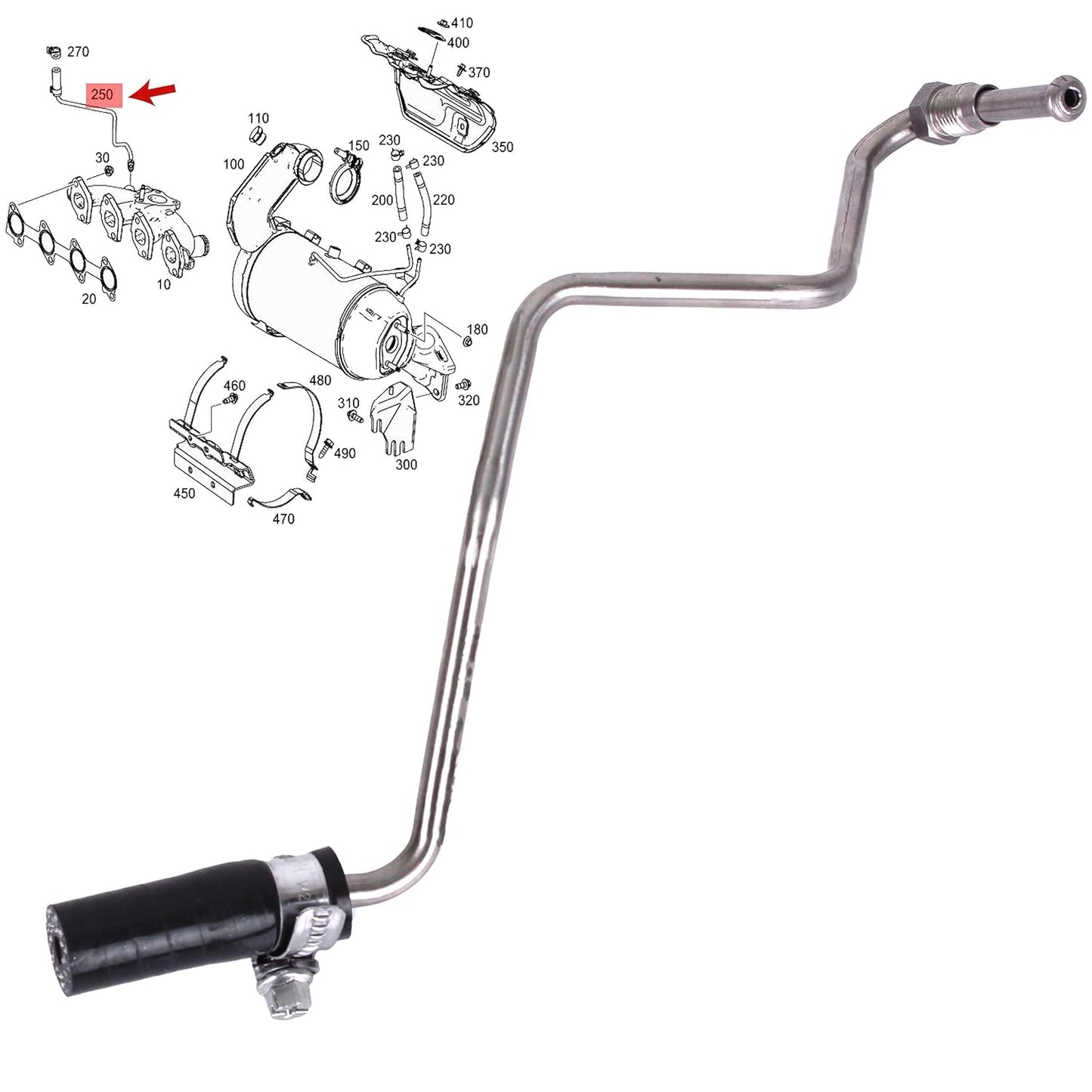 Exhaust Pressure Sensor Pipe for Mercedes A-Class Clio Qashqai 1.5 | 223216385R