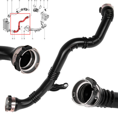 Intercooler Intake Air Hose Pipe Compatible with Qashqai II J11 2013-Onwards, 870mm 1.5L dCi Diesel