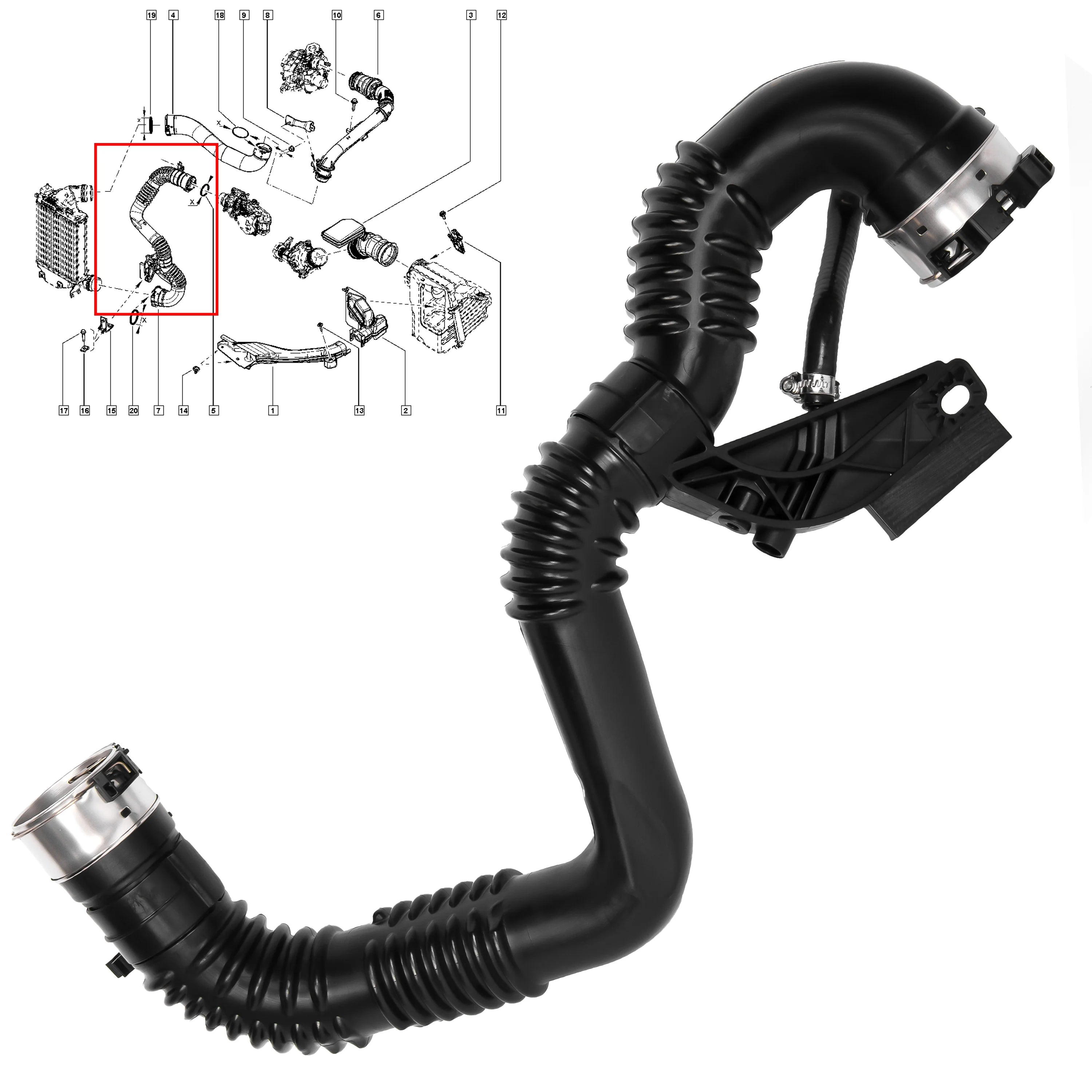 Turbo Hose Fix for Qashqai Kadjar 1.6 dCi R9M | X-Trail Boost Pipe 14460HX40D - BUYDAY - Hose Pipes and Fittings