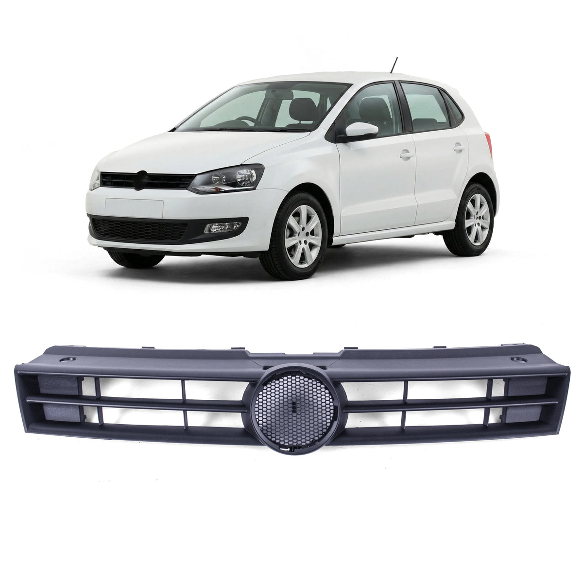 Front Upper Main Grille ABS Black For VW Polo (2009-2014) 6R0853651G 6R0853651B - BUYDAY - Polo Exterior Trim Parts