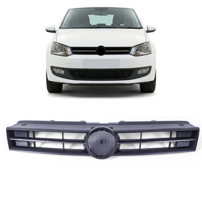 Main Grille Black With Chrome Moulding Front Upper For VW Polo 09-14 6R0853651C