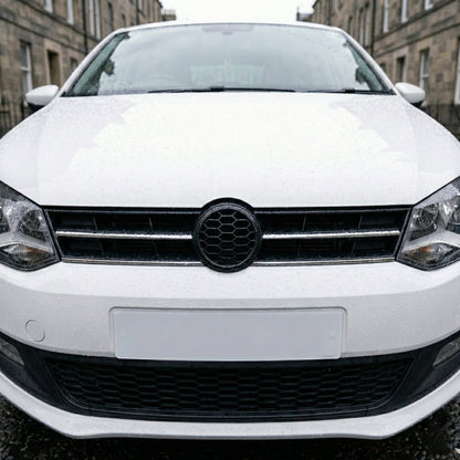 Main Grille Black With Chrome Moulding Front Upper For VW Polo 09-14 6R0853651C