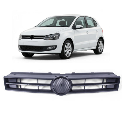 Main Grille Black With Chrome Moulding Front Upper For VW Polo 09-14 6R0853651C