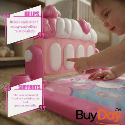Gym Play Mat Baby Newborn Kid Pink Fitness Music Lay Fun Piano Music Kid Gift
